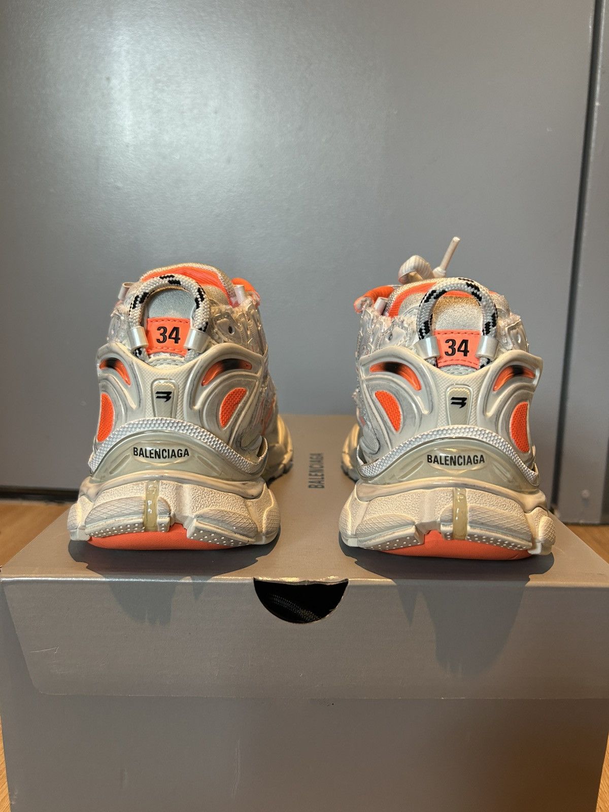 Balenciaga Balenciaga Track Runner Fluo Orange Low Top Sneaker Size US 4 / IT 34 - 3 Thumbnail
