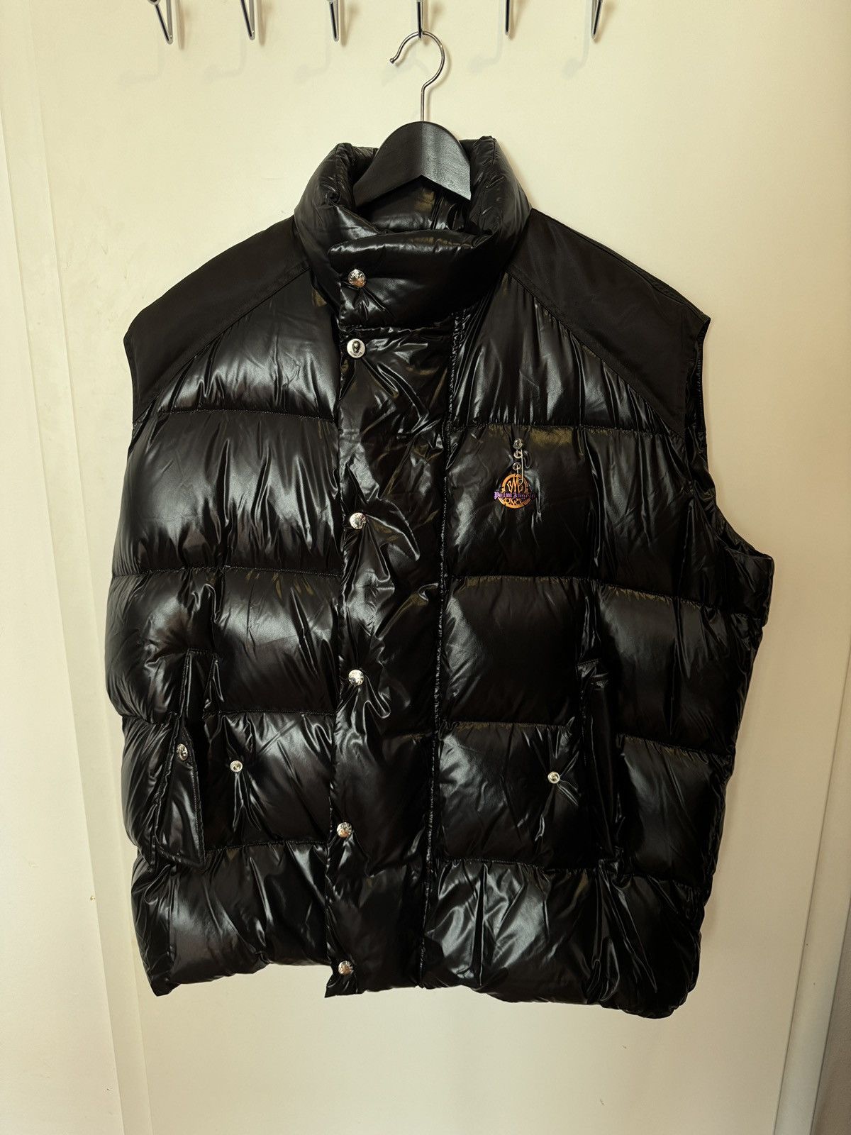 image of Moncler x Palm Angels Men's Black Palm Angels Buzz Nylon Down (Size 2XL)