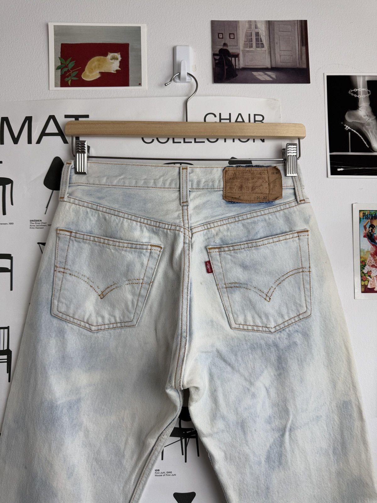 Levi's × Levi's Vintage Clothing Levi’s 501 babyblue white denim pants 28x32 skate streetwear Size US 28 / EU 44 - 3 Thumbnail