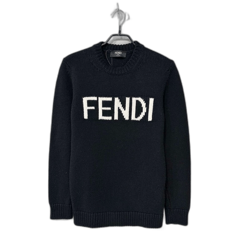 Fendi Fendi Logo Knitted Sweater in Black Size L / US 10 / IT 46 - 1 Thumbnail