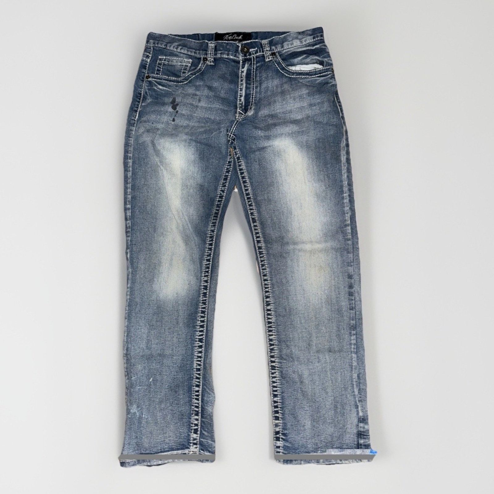 Rock Revival True Luck Denim Jeans Blue 34x30 Y2K Grunge Rock Style Size US 34 / EU 50 - 1 Thumbnail