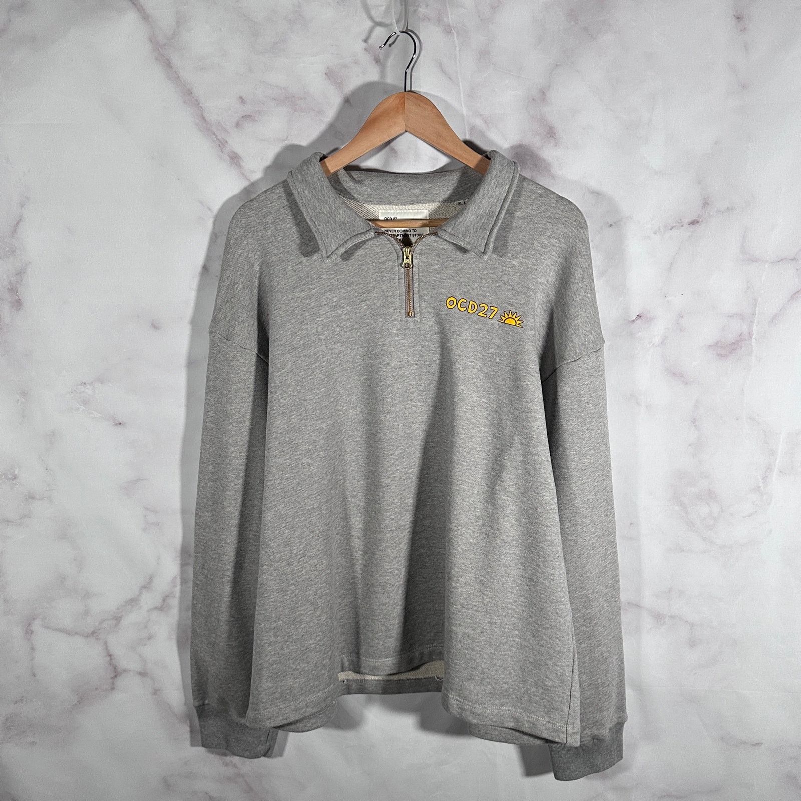 Other Hirshleifers OCD27 Grey Half-Zip Sweatshirt Size US XL / EU 56 / 4 - 1 Thumbnail