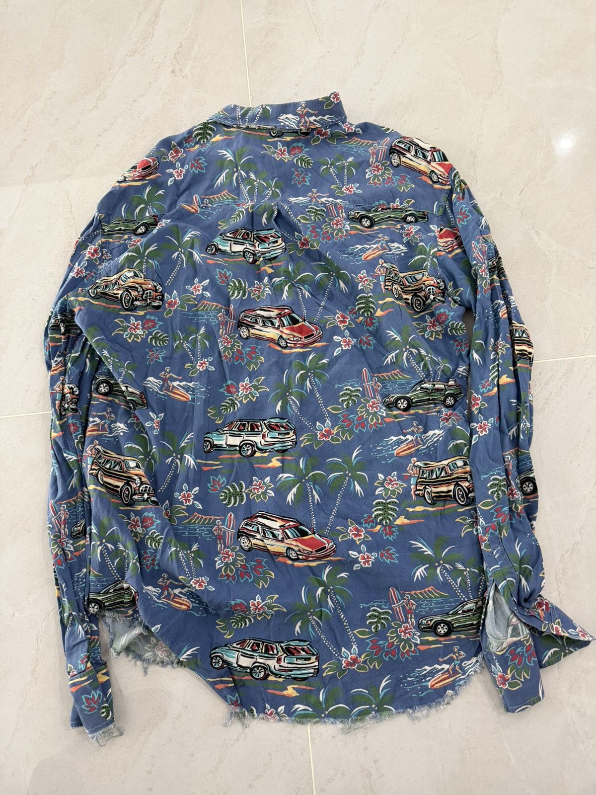 Saint Laurent Paris Saint Laurent Cuban Carshirt Raw Hem Sz.40 Size US L / EU 52-54 / 3 - 5 Thumbnail