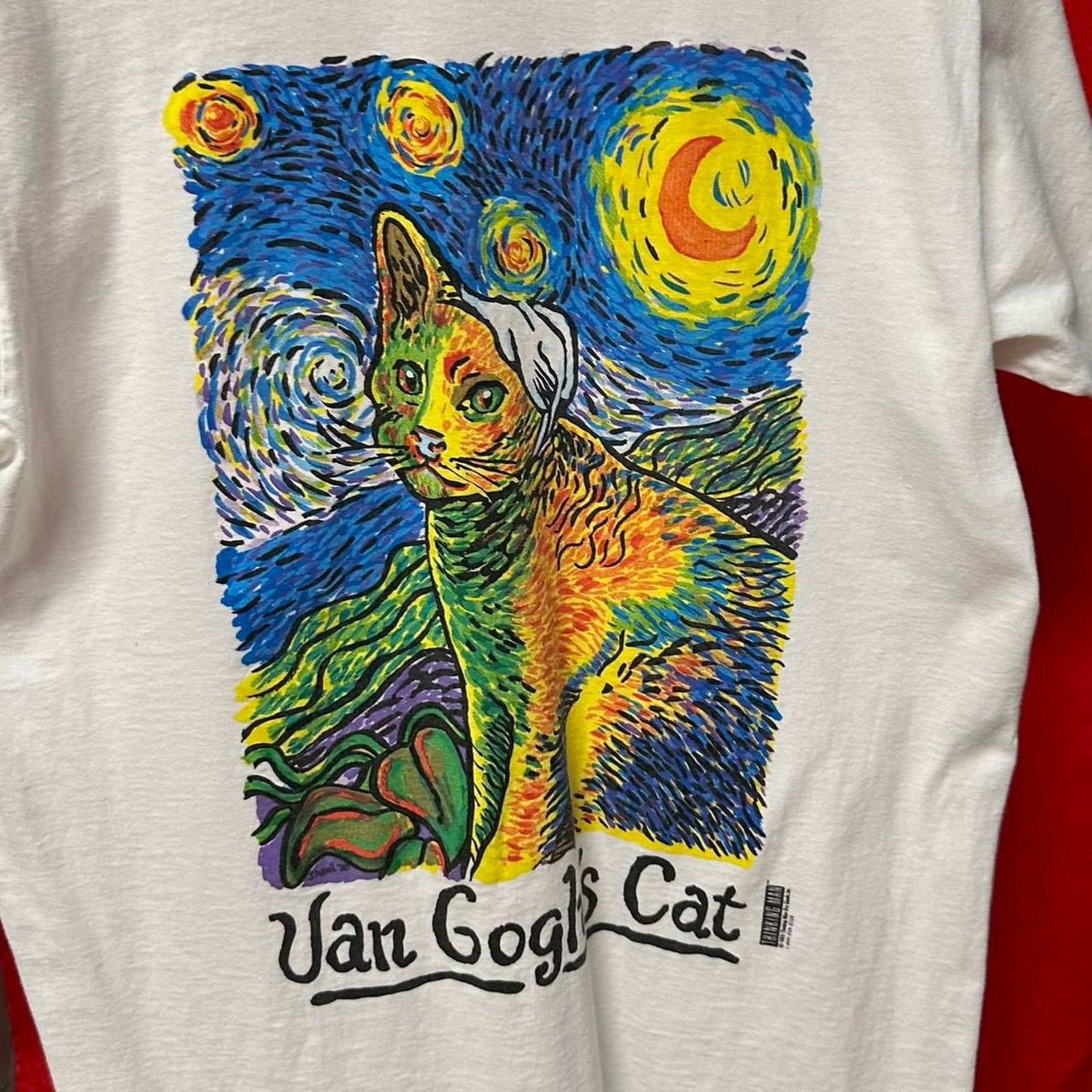 Fruit Of The Loom Vintage 1989 van goghs cat Size US L / EU 52-54 / 3 - 1 Thumbnail