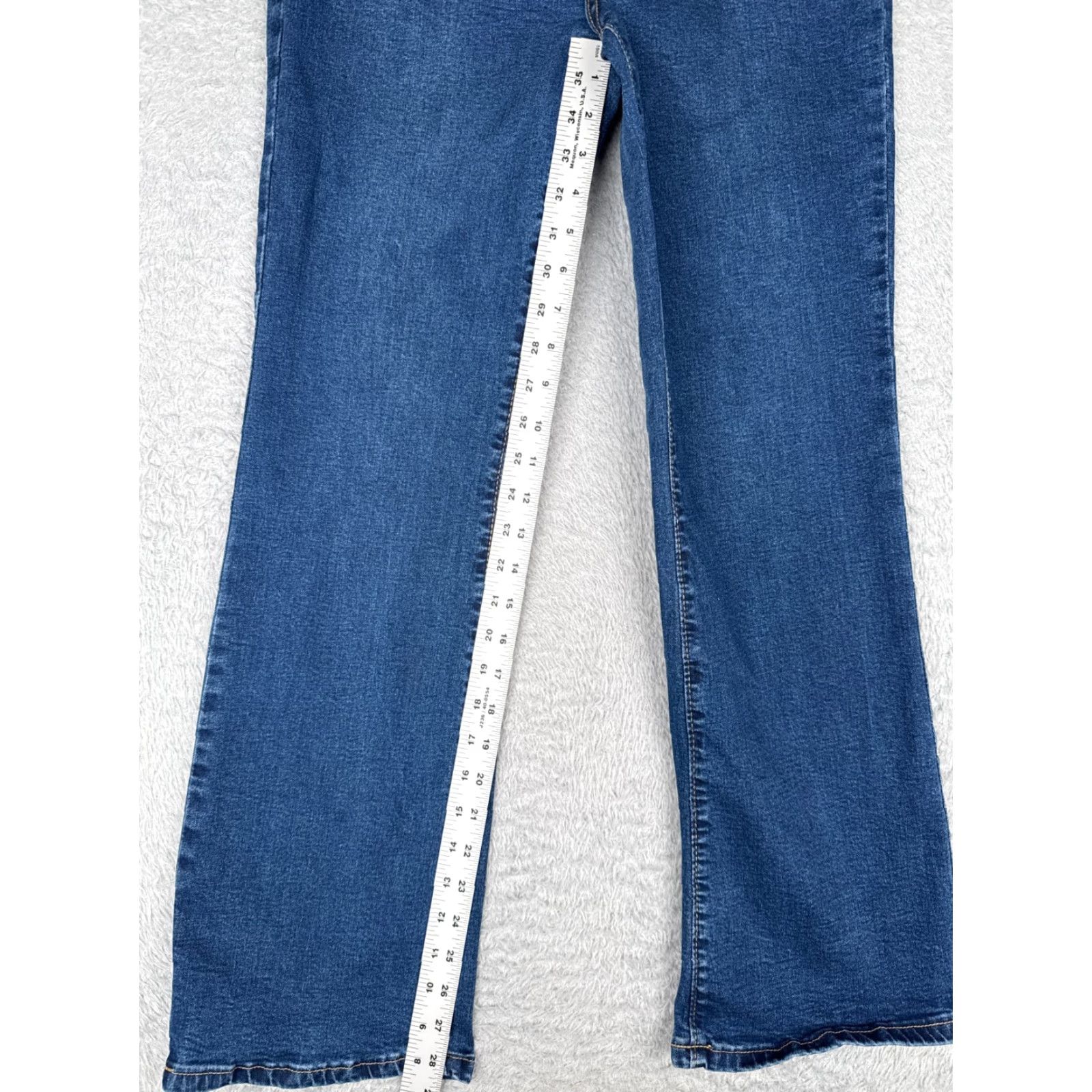 Vintage Blue Jeans Women 12 Blue Denim Bootcut Cotton Blend High Rise Zip Fly 30x29 Denim Jeans Womens Bootcut 30" Blue Str Size 34" / US 12 / IT 48 - 7 Thumbnail