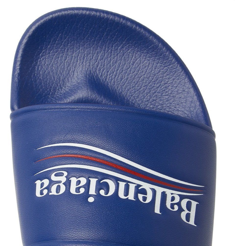 Balenciaga Leather Campaign Logo Slide Pool Sandal Flip Flop Flat 44 11 Size US 11 / EU 44 - 7 Thumbnail