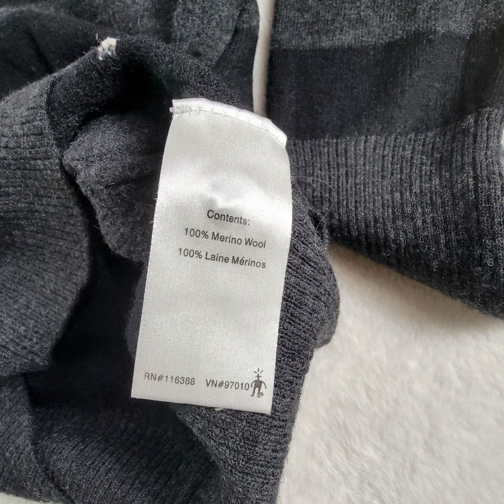 Smartwool SmartWool Women's Large Gray Merino Wool Stripe V-Neck Pullover Sweater Top Size L / US 10 / IT 46 - 5 Thumbnail