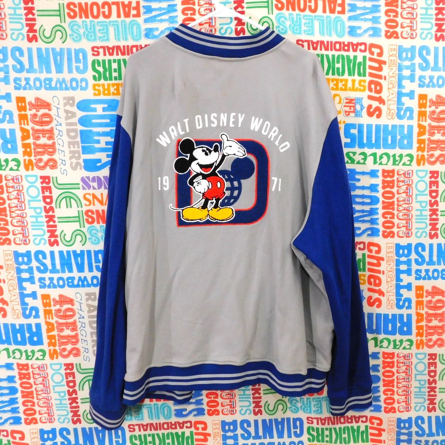 Disney Mickey Mouse Letterman Jacket Size 2XL Gray Blue Soft Shell Size US XXL / EU 58 / 5 - 2 Thumbnail