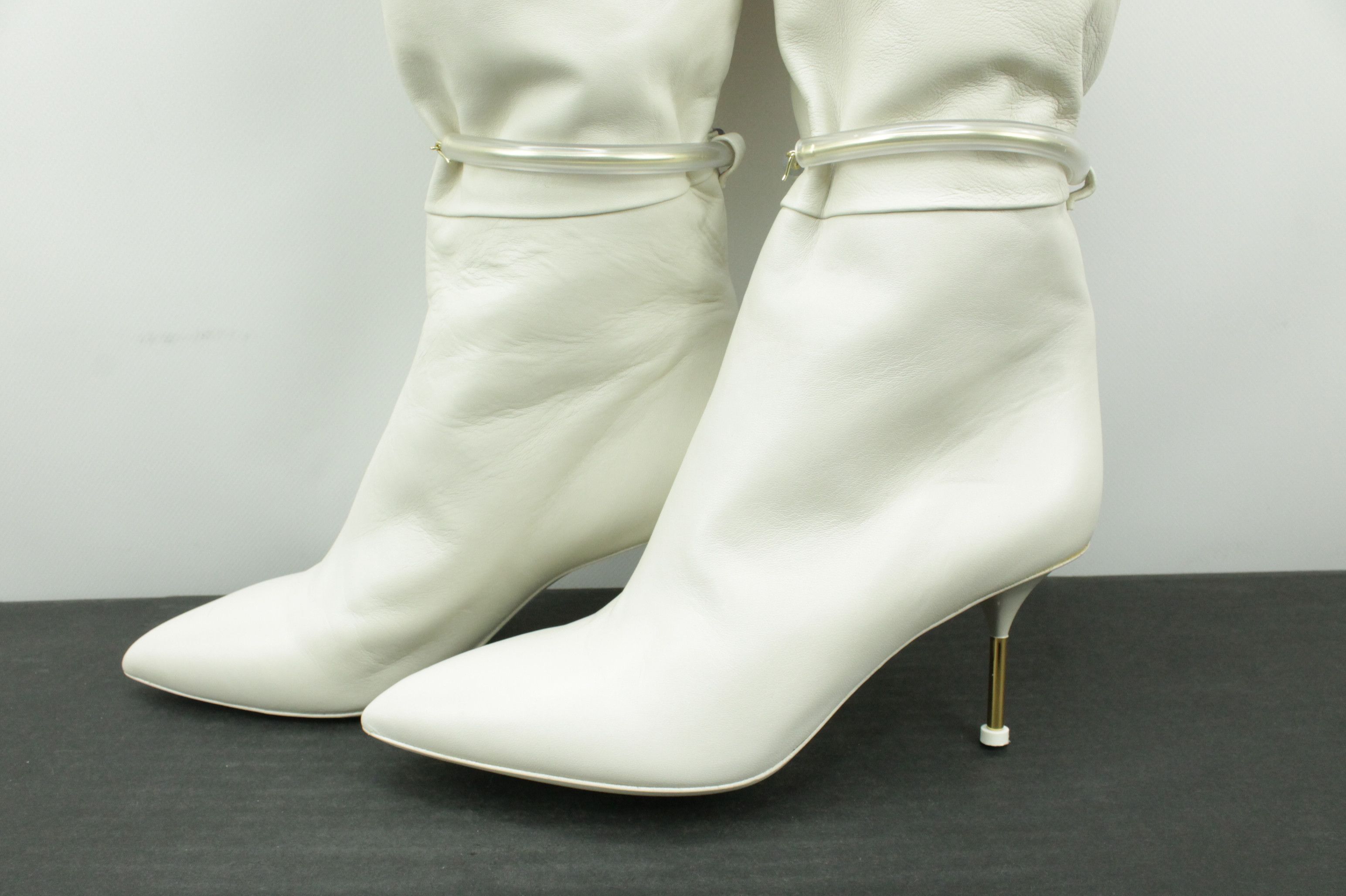 Jil Sander Jil Sander Mid-Length Heel White Leather Boots Size US 8 / IT 38 - 3 Thumbnail