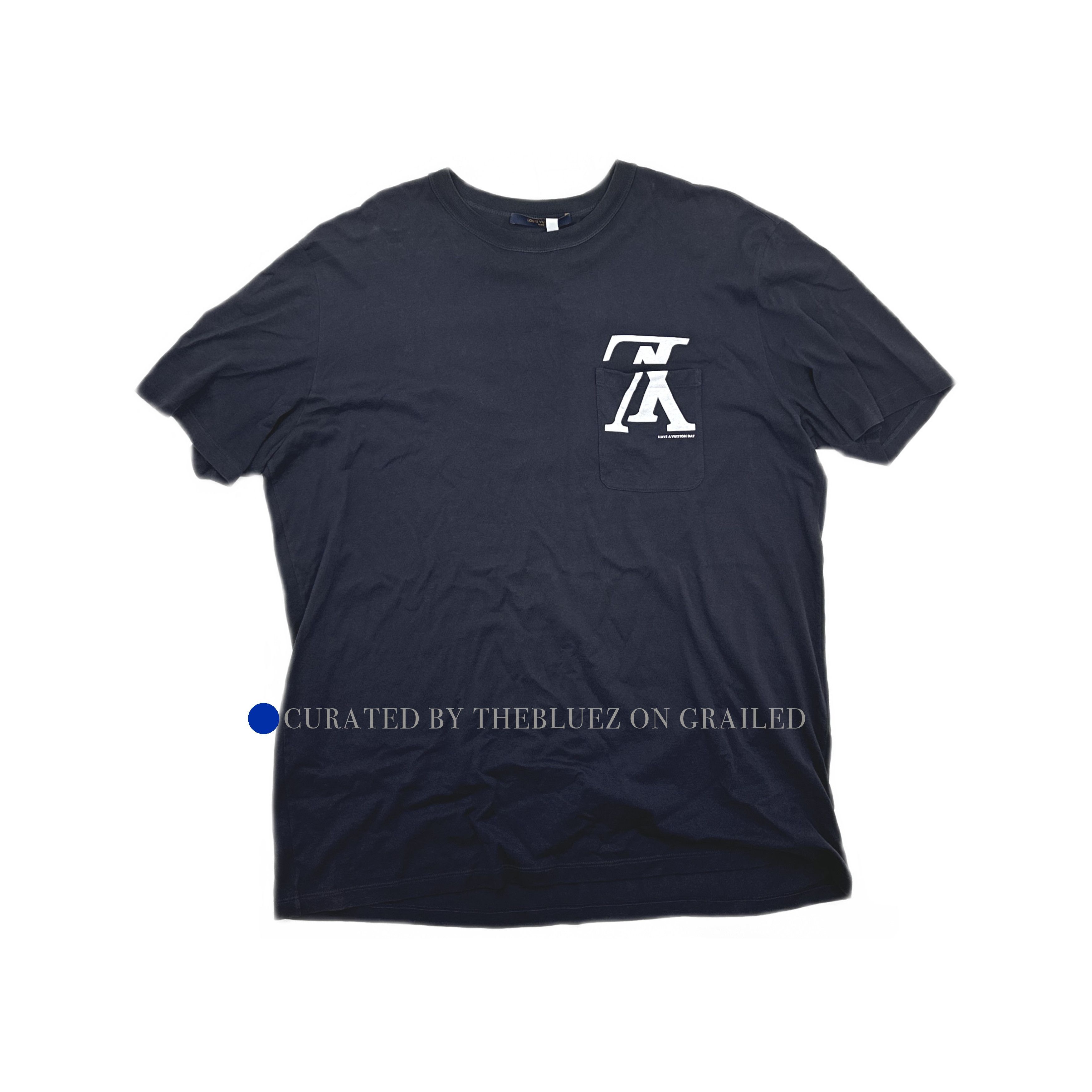 Louis Vuitton Louis Vuitton Blue Gradient Logo Short Sleeve Shirt 