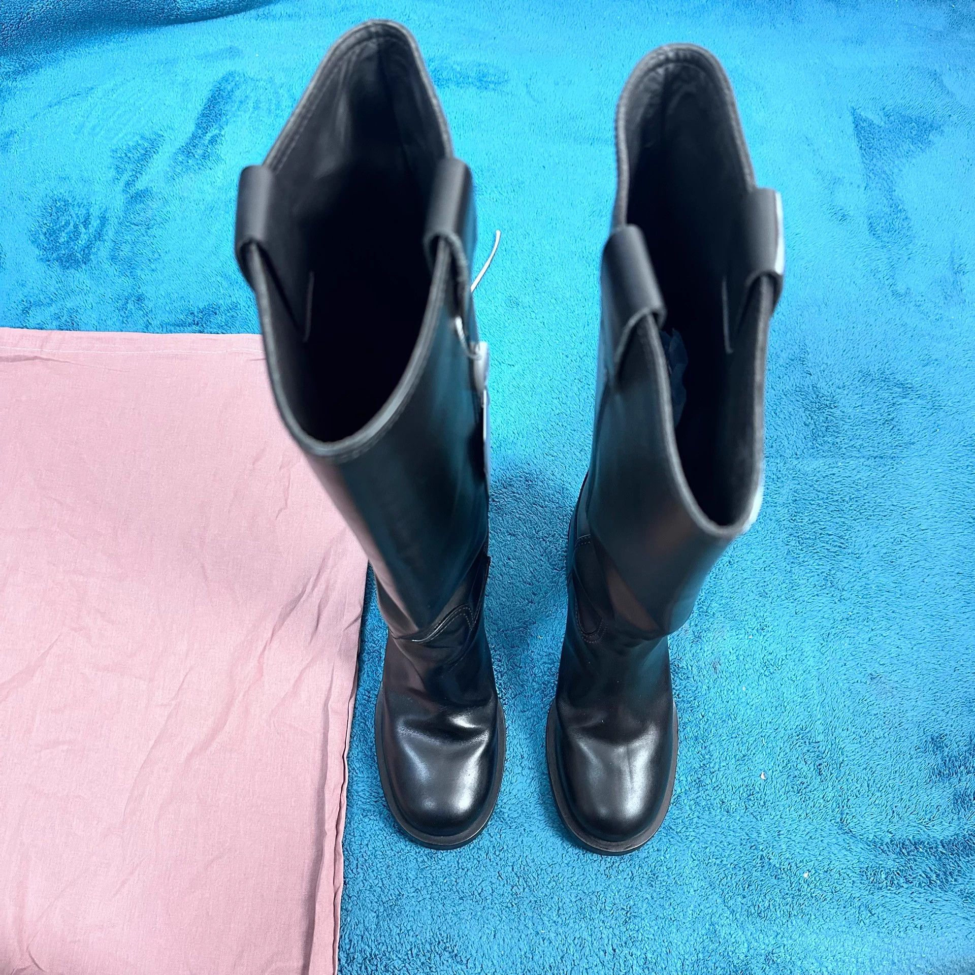 Miu Miu MIU MIU Leather Tall Boots Black EU36 MINT with Accessories Size US 5 / IT 35 - 1 Thumbnail