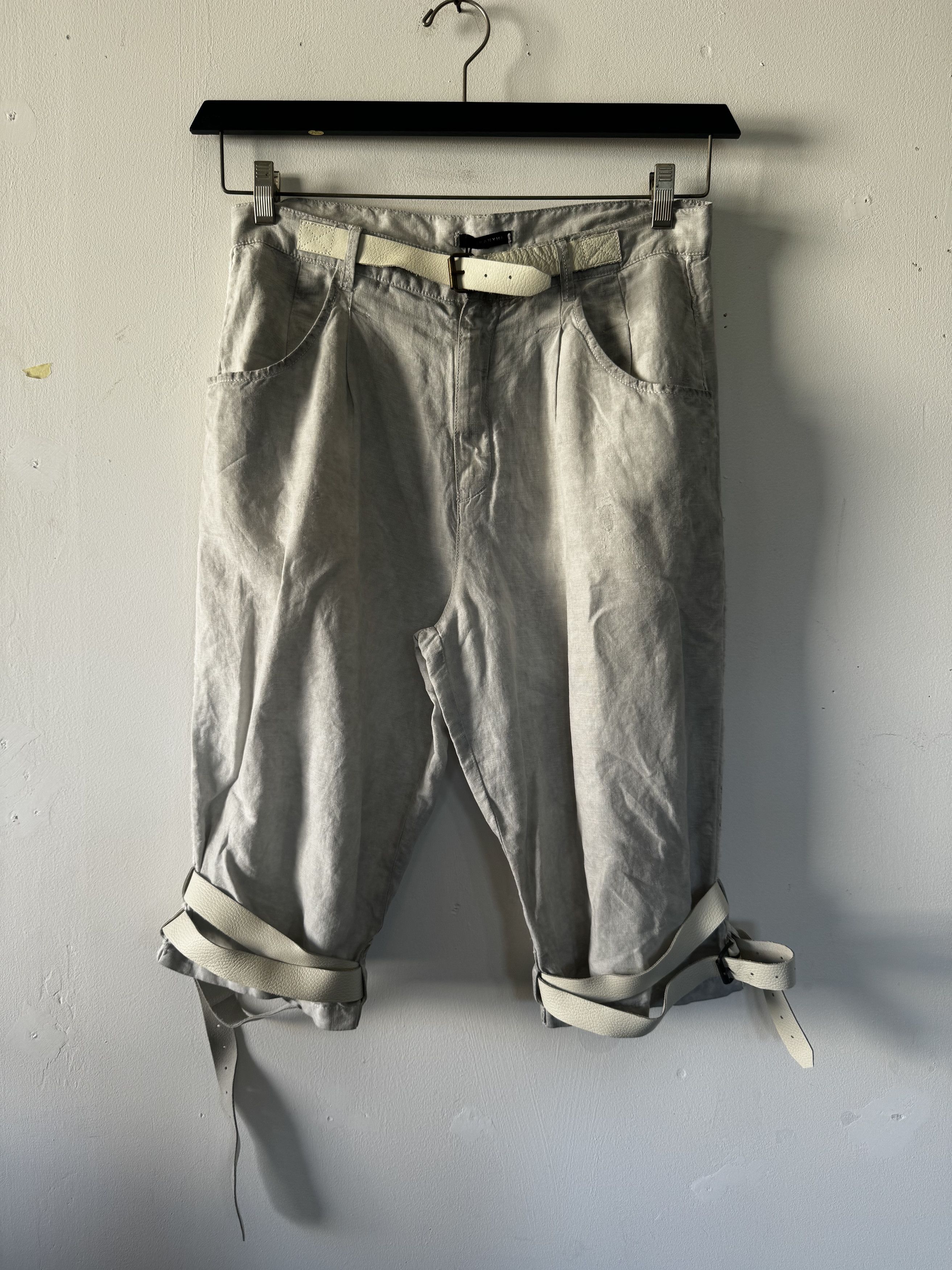 Mavranyma Bermuda grey hand dyed linen - UNIQUE PIECE Size US 32 / EU 48 - 1 Thumbnail