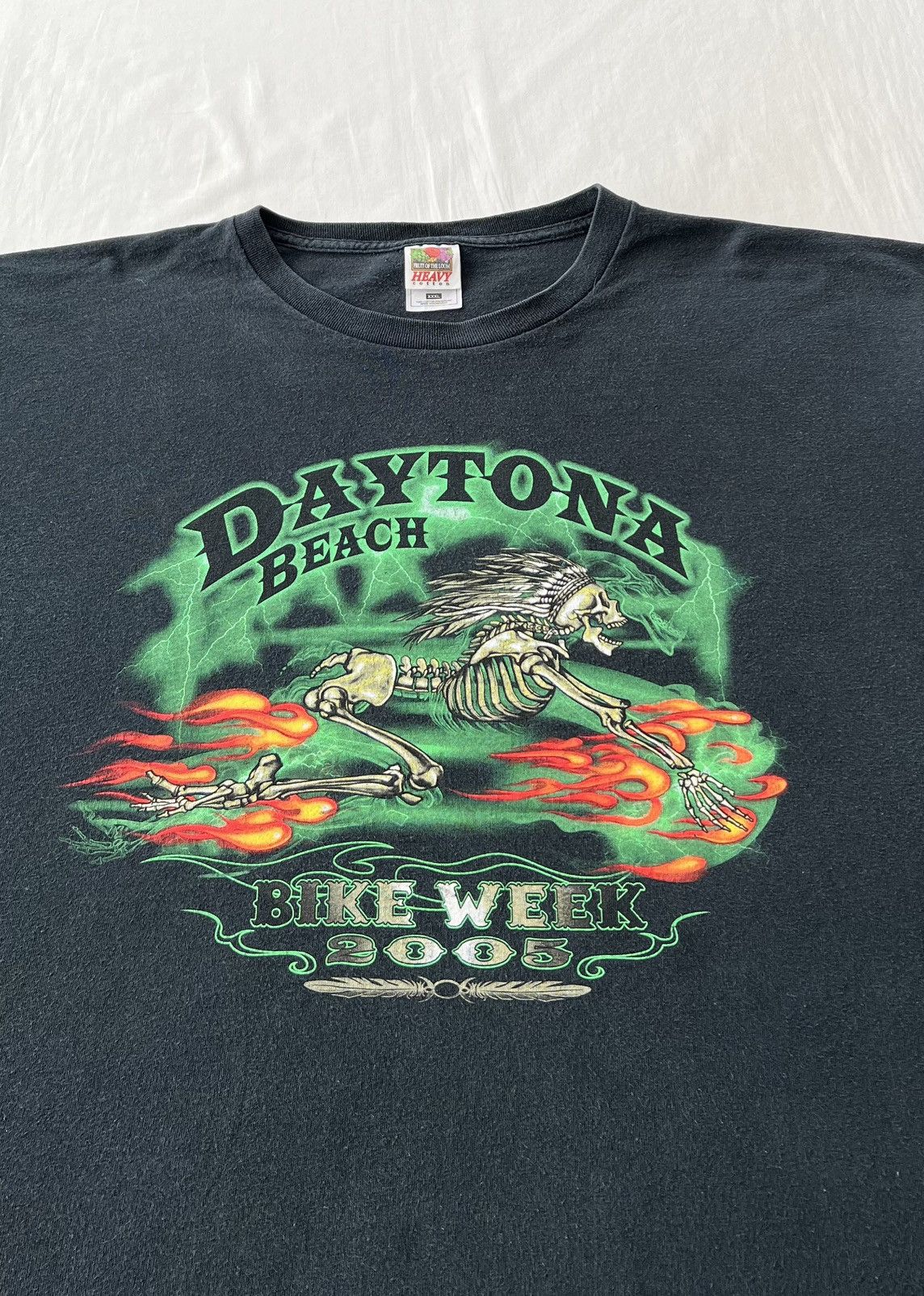 Vintage Vintage 2005 Bike Week Daytona Beach Skeleton Flame Fire Size US XXL / EU 58 / 5 - 5 Thumbnail