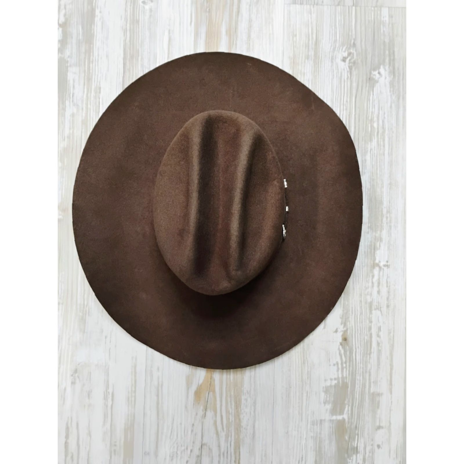 Ariat Cowboy Hat Wool 7 1/2 Brown Roper Mens Western Buckle  display picture 1