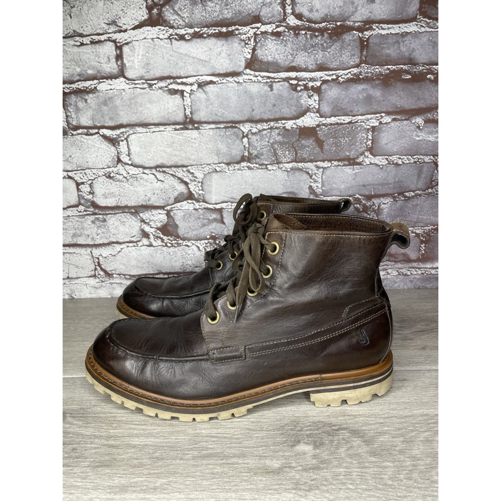 John Varvatos John Varvatos Eric Brown Leather Lace Moc Toe Work Chukka Bo Size US 9 / EU 42 - 11 Thumbnail