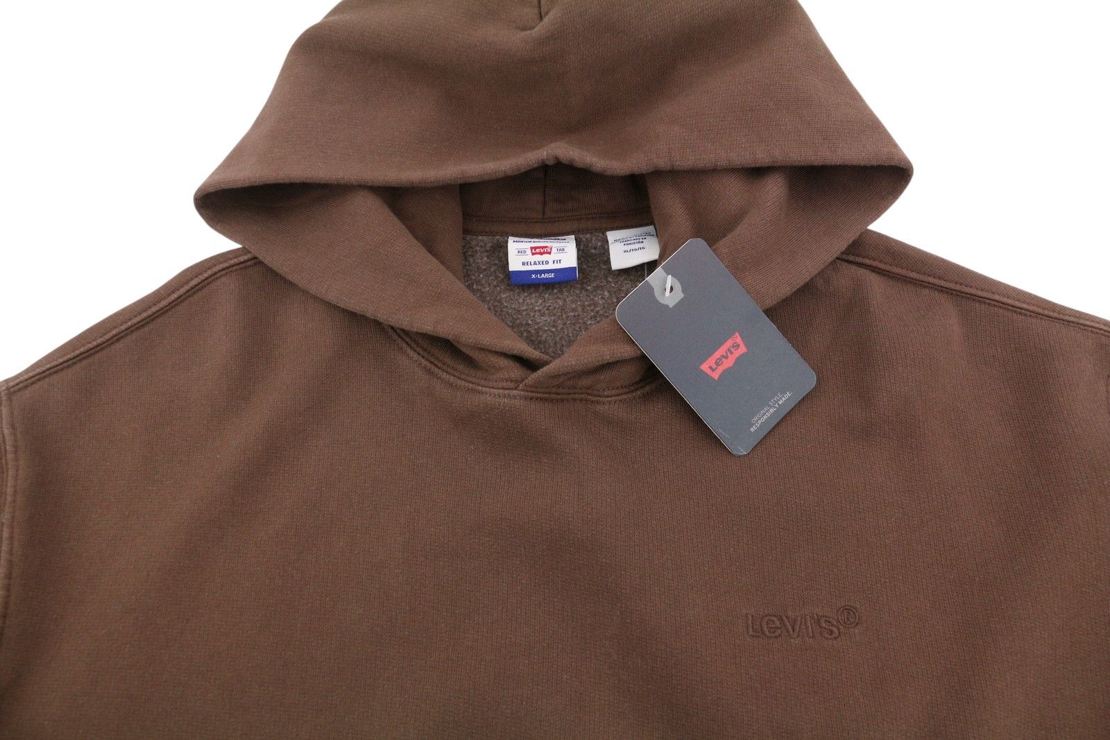 Levi's RELAXED FIT XL Brown Kangaroo Pocket Logo Hoodie 87112 Size US XL / EU 56 / 4 - 5 Thumbnail
