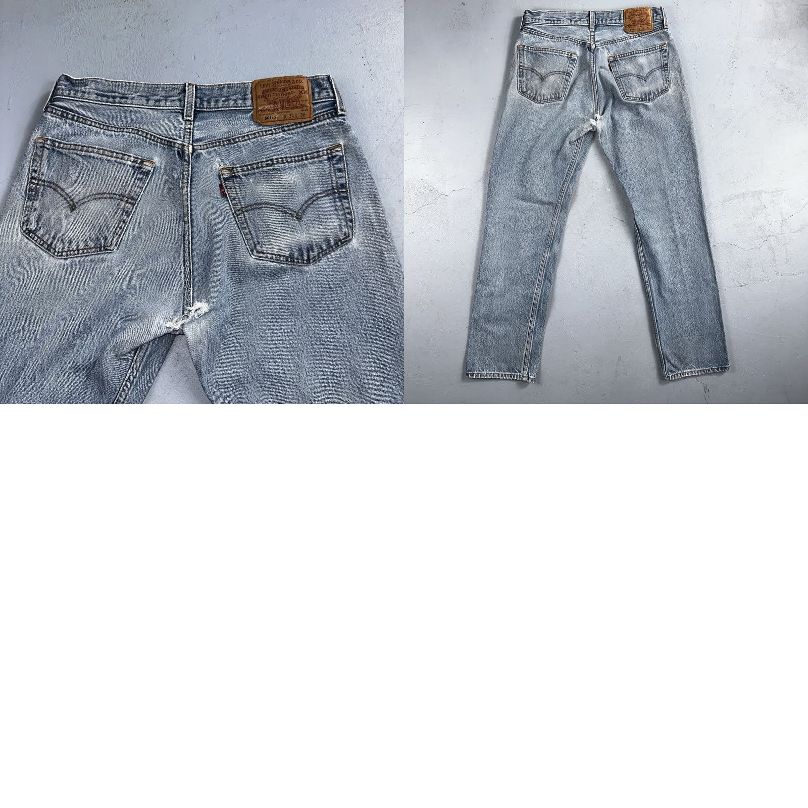 Levi's VINTAGE Levi's 501 Jeans Men 34x36 90s Light Wash Straight Denim Cotton Blue 501 Series Relaxed Classic MENS Size US 34 / EU 50 - 11 Thumbnail