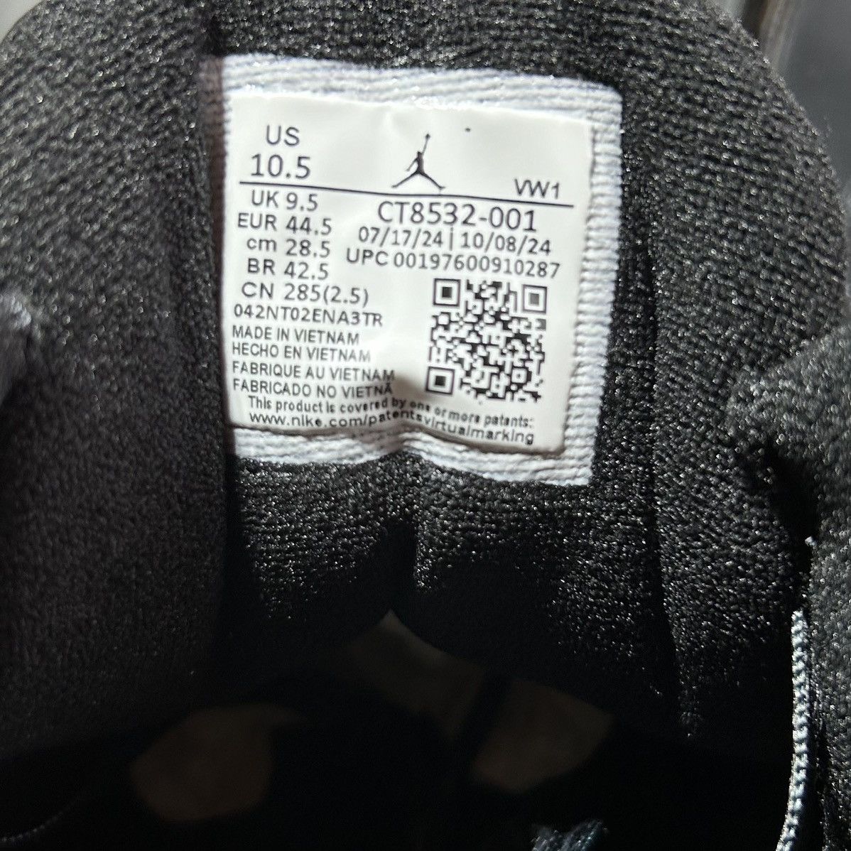 Designer × Jordan Brand × Nike Air Jordan 3 Retro Black Cat 2025 CT8532-001 Men’s 10.5 NEW Size US 10.5 / EU 43-44 - 5 Thumbnail