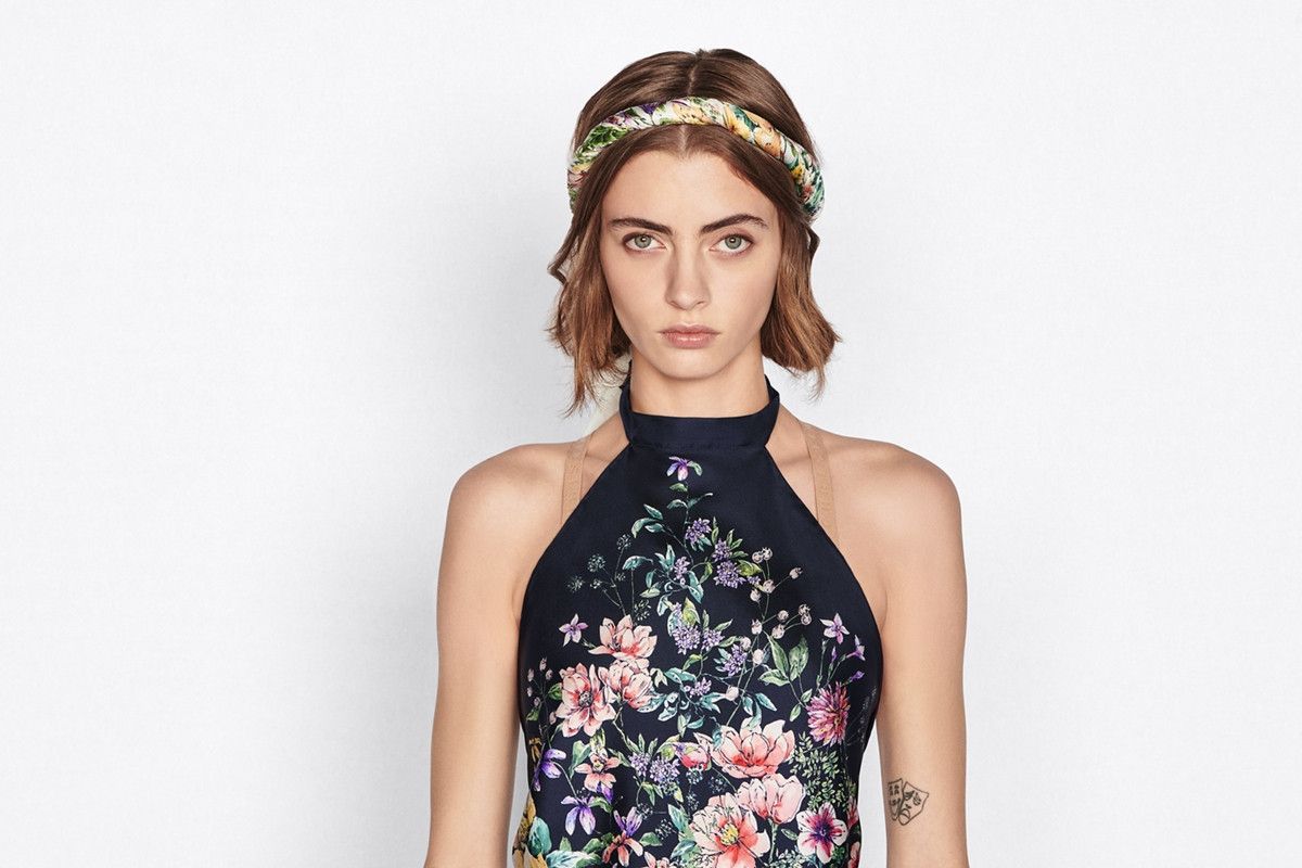 Dior o1bcso1str0226 Size:OS/D-Floral Silk Top in Blue/Multicolor Size M / US 6-8 / IT 42-44 - 6 Thumbnail