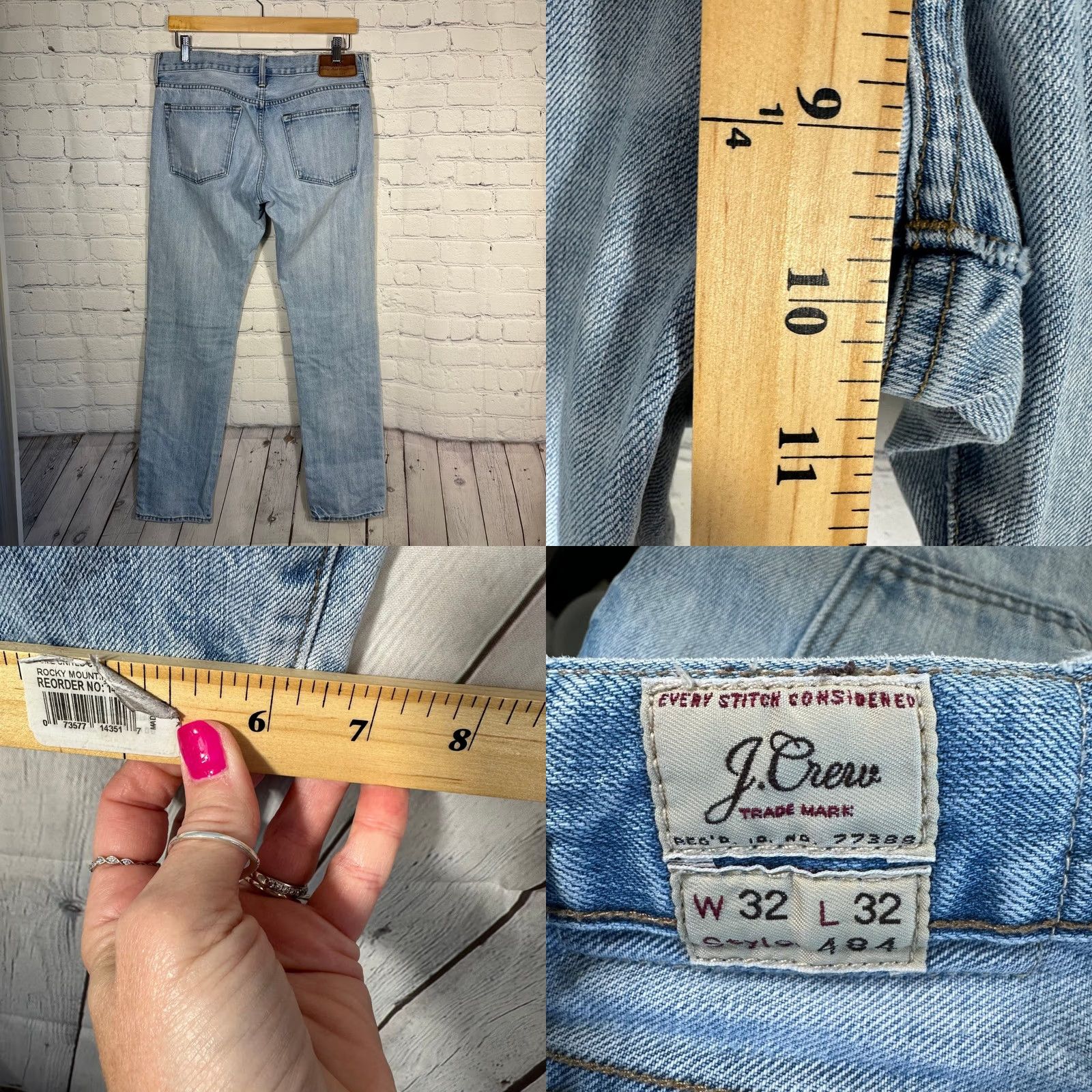 J.Crew J.Crew 484 Slim Fit Jeans Mens 32x31 Light Wash Denim 5-Pocket Design Slim Straight #Blue Womens? Size US 32 / EU 48 - 8 Thumbnail