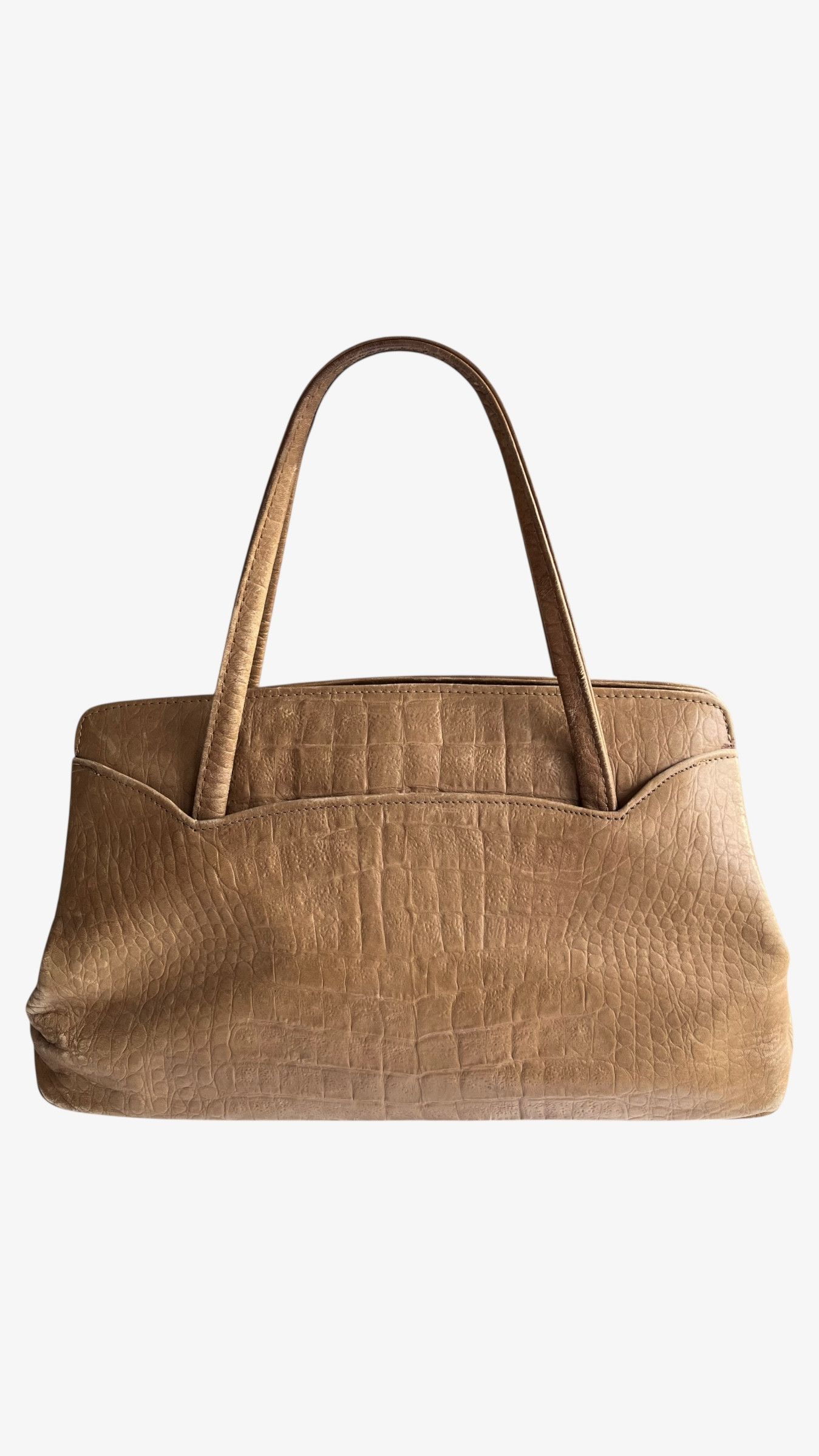 Other Vintage 1950s Crocodile Embossed Brown Leather Shoulder Bag Size ONE SIZE - 3 Thumbnail