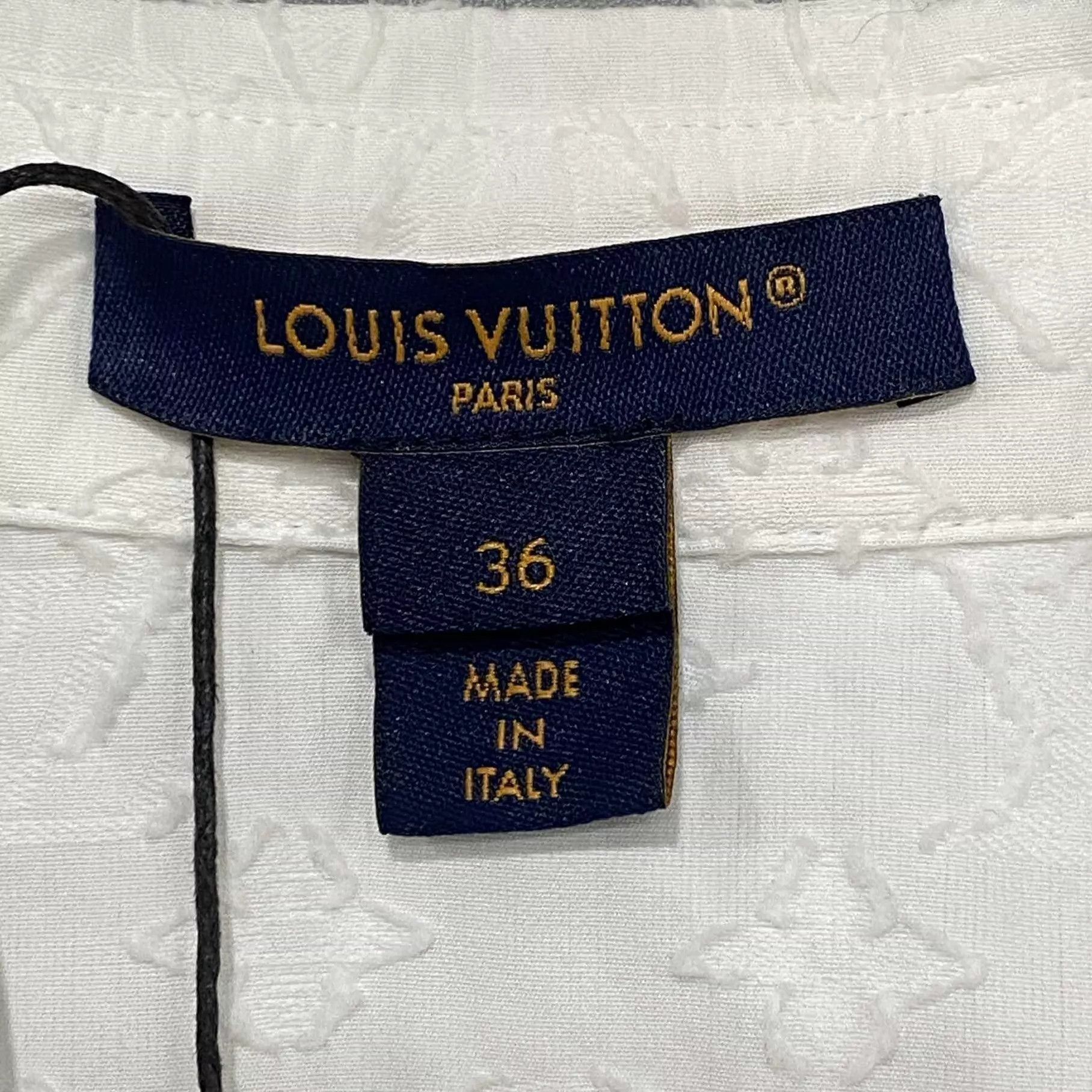 Louis Vuitton LV white all over print logo long sleeve shirt 99 new 36 Size XS / US 0-2 / IT 36-38 - 5 Thumbnail
