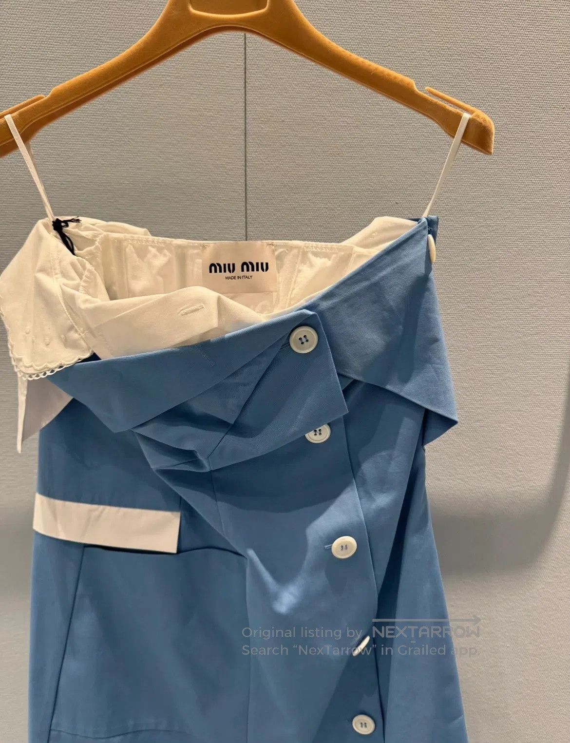 Miu Miu Miu Miu Sky Blue Buckle Dress| Size XS / US 0-2 / IT 36-38 - 3 Thumbnail