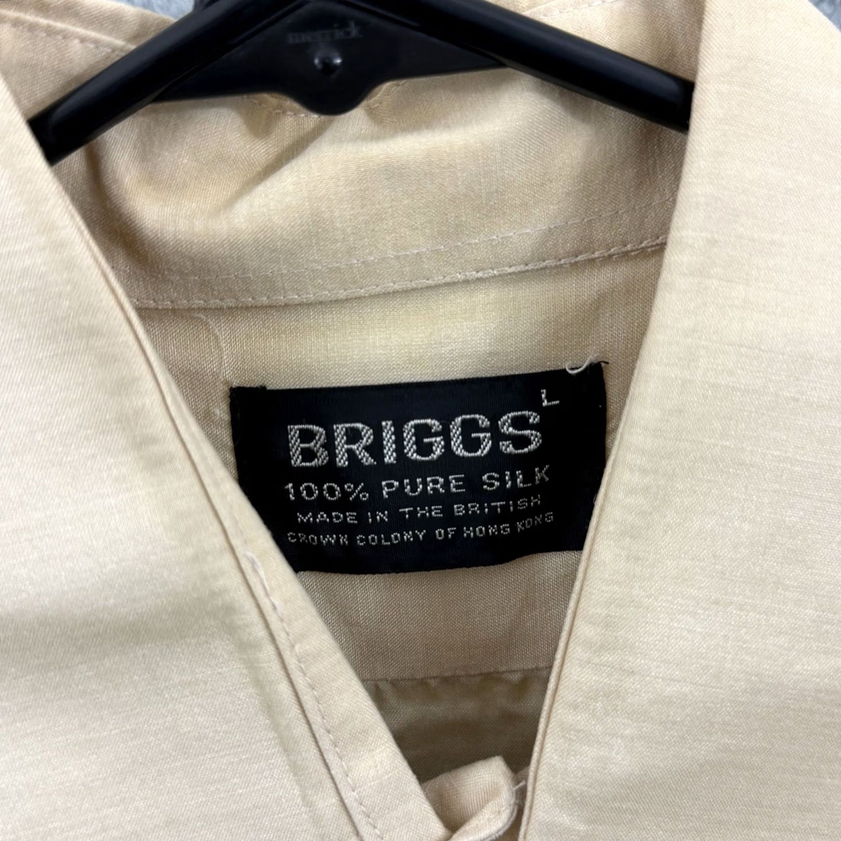Vintage VINTAGE Briggs Shirt Mens Large Beige 80s Long Sleeve Button Silk Preppy Relaxed Size US L / EU 52-54 / 3 - 6 Thumbnail