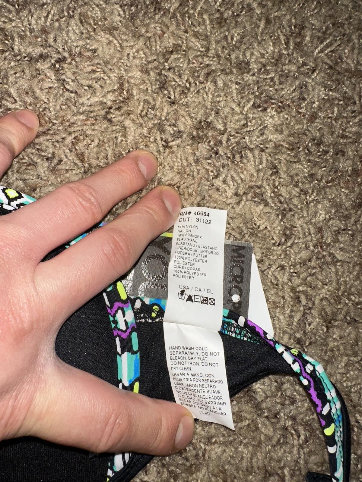 Nike Hurley Junior Girls Geo Print Swim Bra Size ONE SIZE - 7 Thumbnail