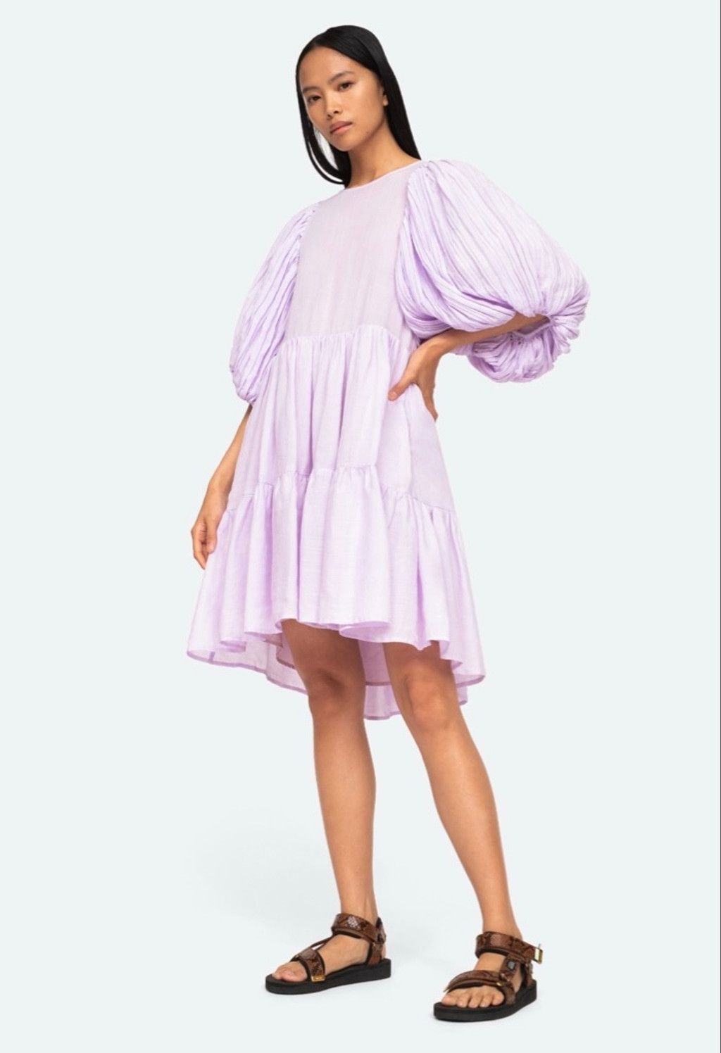 Sea New York Sea New York Lilac Bailey Puff Blouson Sleeve Tiered Dress Size XXS / US 00 / IT 34 - 1 Thumbnail