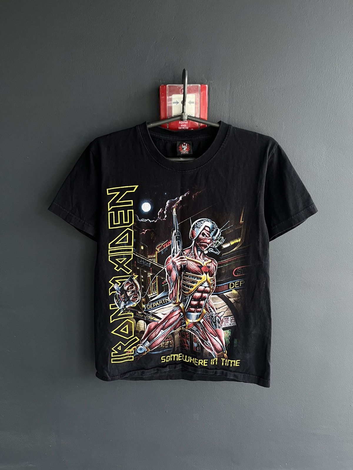 Pre-owned Band Tees X Iron Maiden Vintage 00s Iron Maiden Somewhere A Time Star Warior Tee In Black