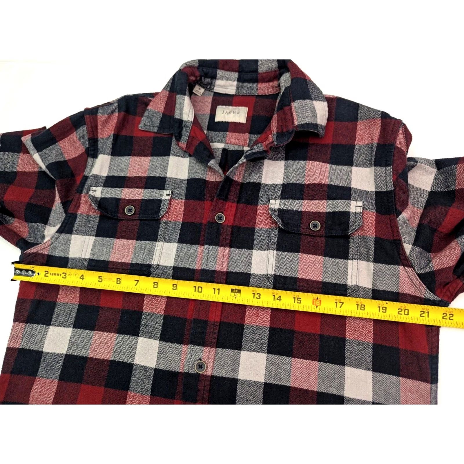 Vintage JACHS Flannel Red & Black Plaid Long Sleeve Button Shirt M Men Charter Outdoor Collar Shirt Size US M / EU 48-50 / 2 - 7 Thumbnail