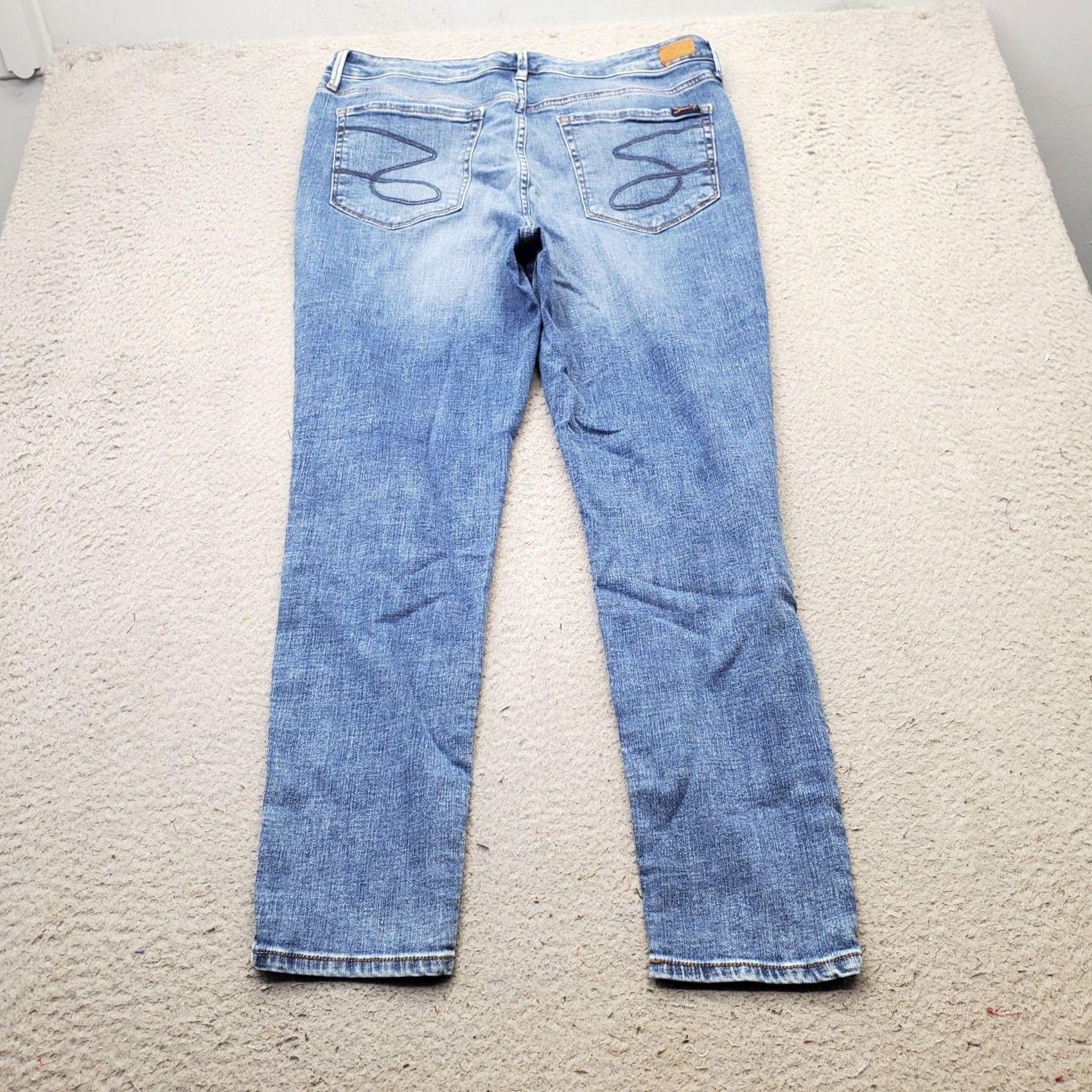Vintage Seven7 Jeans Womens 12 Blue Denim Metro Ultra High Rise Skinny Distressed Jeans Size 34" / US 12 / IT 48 - 2 Thumbnail