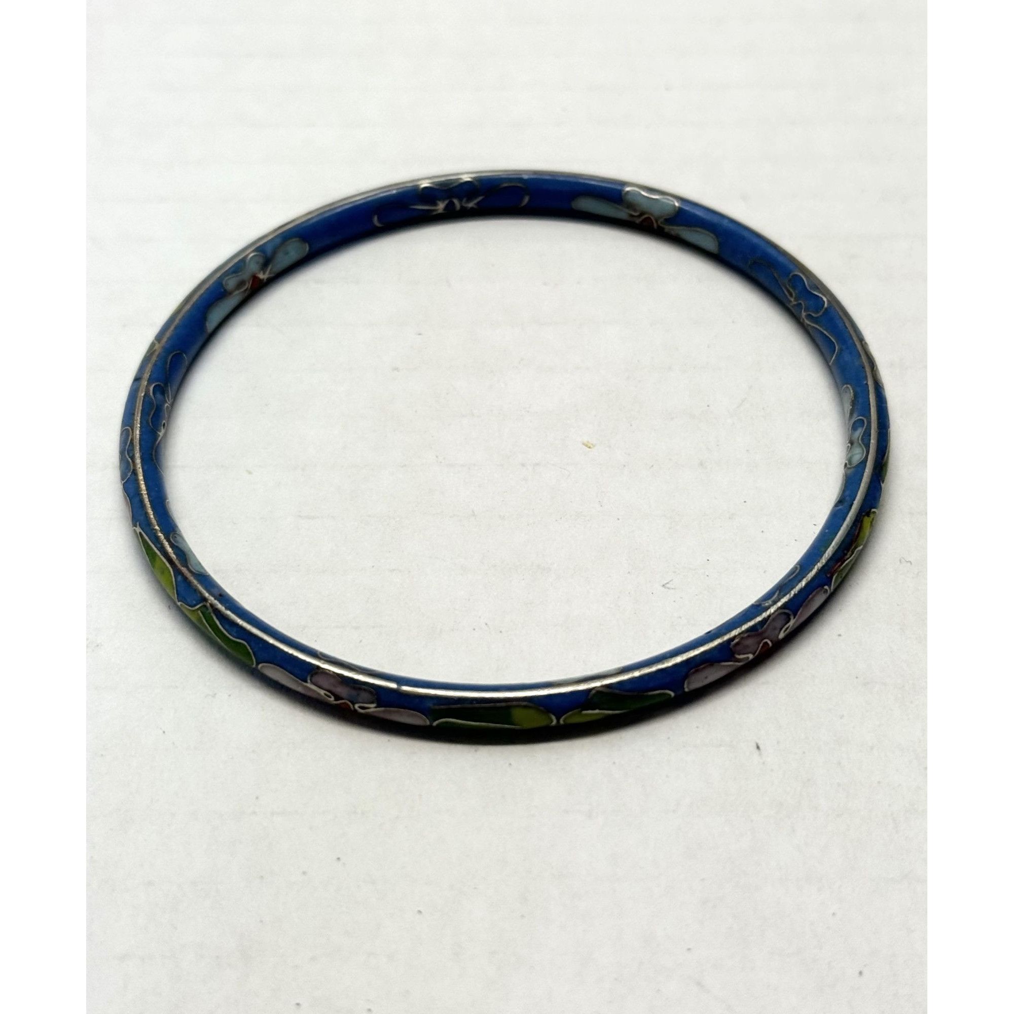 Vintage Vintage blue cloisonné enamel bangle bracelet Size ONE SIZE - 3 Thumbnail