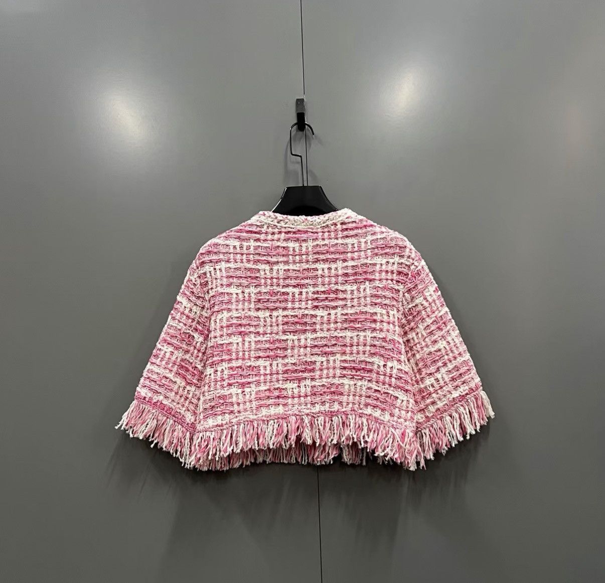 Chanel CHANEL 24SS Pink & White Woven Tassel Jacket J41 Size S / US 4 / IT 40 - 2 Thumbnail