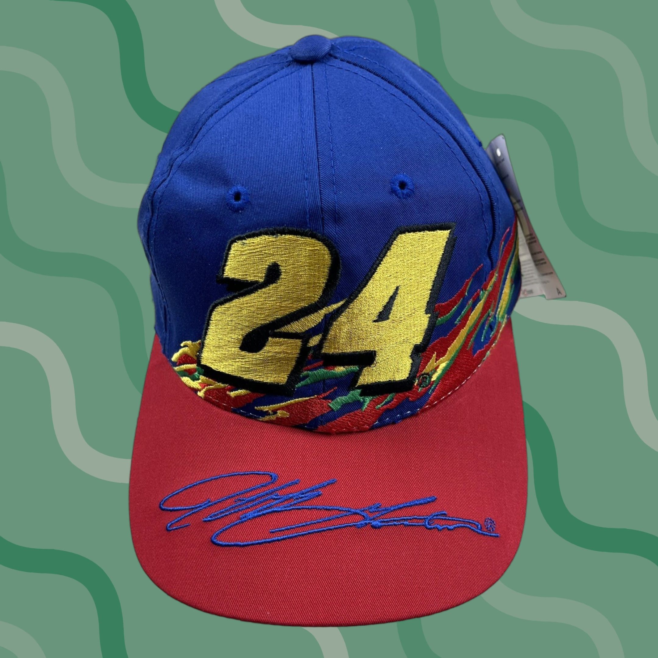 Chase Authentics VINTAGE Chase Authentics Jeff Gordon Hat Snapback Nascar Dupont 1990s Rainbow Logo Adjustable Men's Hat - 90s Retro Sports Fans Mens Size ONE SIZE - 1 Thumbnail