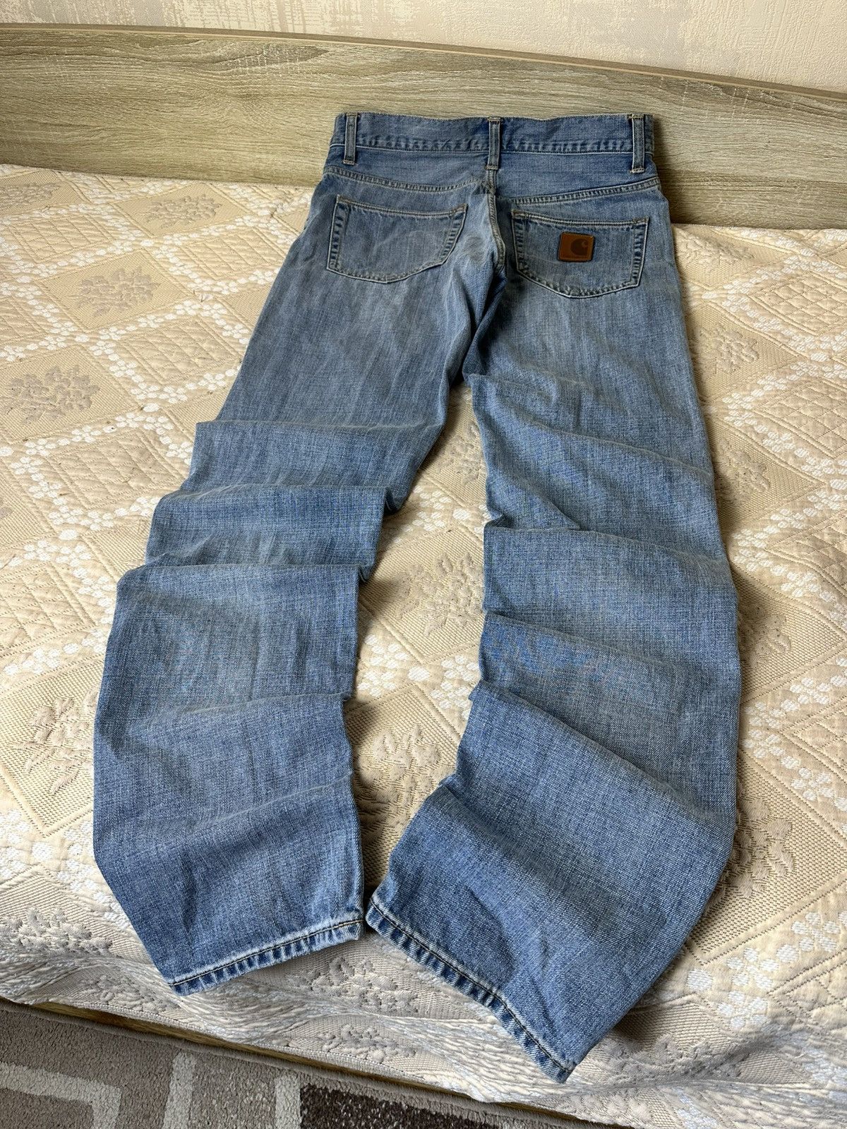 Carhartt 🔥 Carhartt Vintage Logo Denim Jeans Pants Trousers Blue Size US 31 - 3 Thumbnail