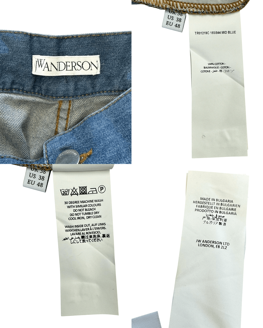 JW Anderson JW Anderson Belted Detail Mid Blue Denim Pants Size US 31 - 10 Thumbnail