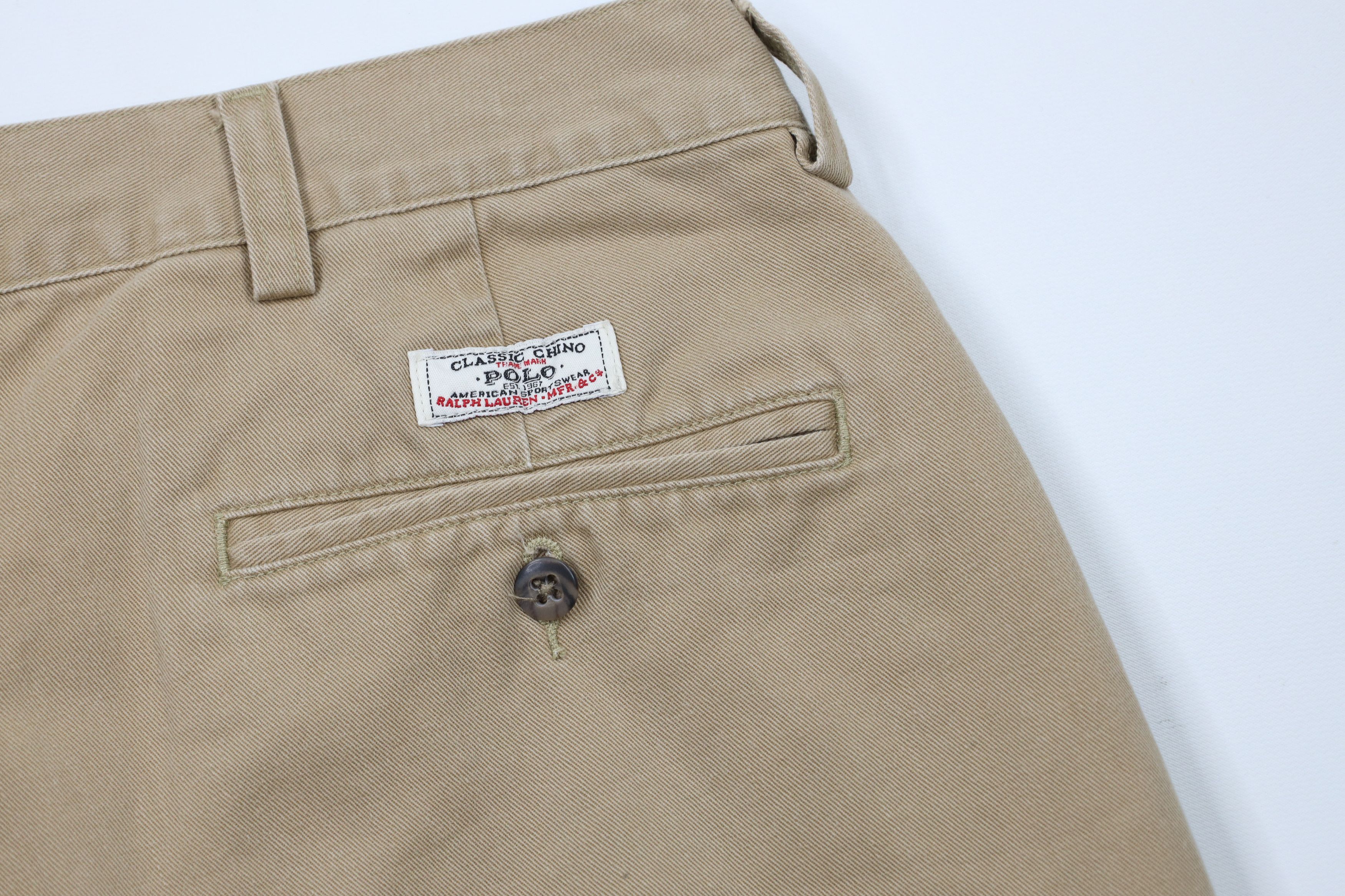 Ralph Lauren × Vintage Vintage 90s Ralph Lauren Knee Chino Shorts Beige Cotton Size US 36 / EU 52 - 12 Thumbnail