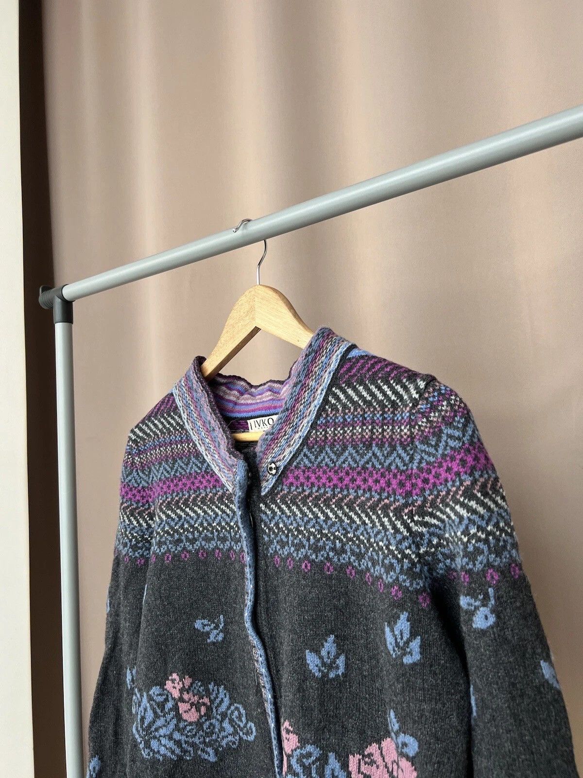 Other Ivko Wool Knit Zip Sweater Womens Size M Vintage Cardigan Size M / US 6-8 / IT 42-44 - 3 Thumbnail
