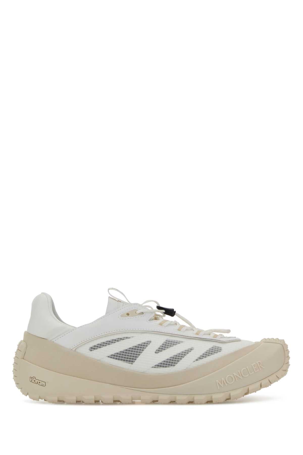 Moncler White Fabric And Nubuck Trailgrip Sneakers Size US 6 / IT 36 - 1 Thumbnail