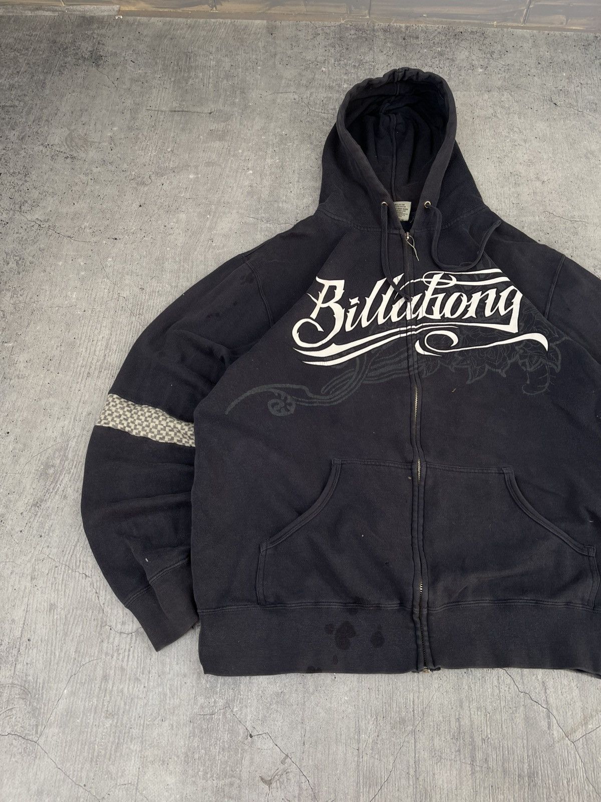 Billabong Vintage Distressed Billabong Crazy Zip Hoodie Big Logo Y2K Size US XL / EU 56 / 4 - 2 Thumbnail