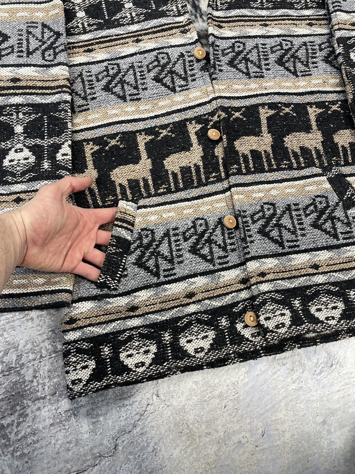 Designer × Handmade × Other Aztek Print navajo Alpaca wool canvas jacket mens Size US M / EU 48-50 / 2 - 3 Thumbnail