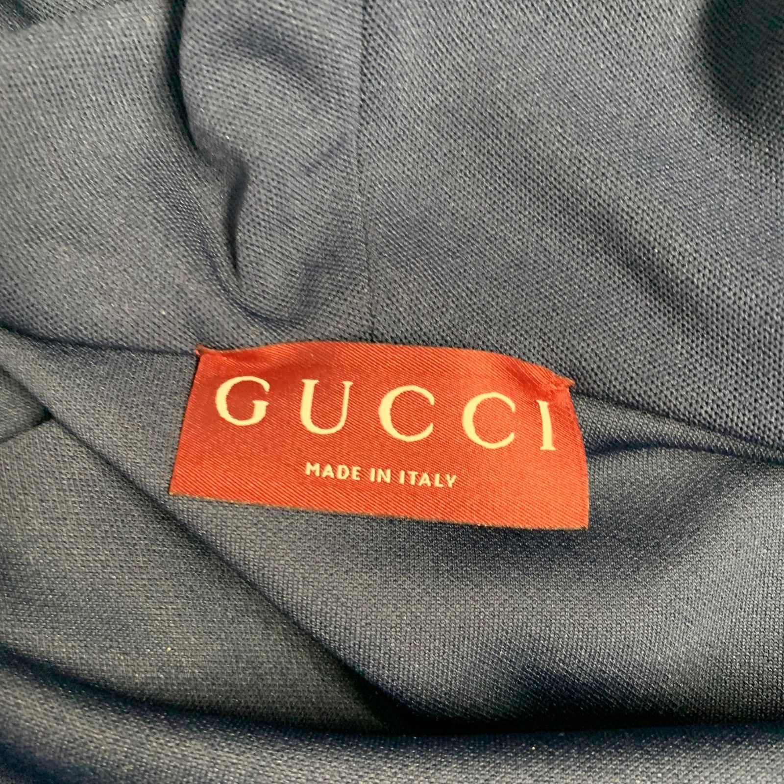 Gucci GUCCI Size M Navy White Logo Polyester Zip Up Hoodie Size US M / EU 48-50 / 2 - 7 Thumbnail
