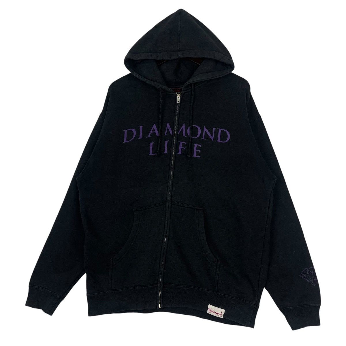 Diamond Supply Co. × Vintage Diamond Life Sweatshirt Hoodie Fullzip Black Pullover Size US L / EU 52-54 / 3 - 2 Thumbnail