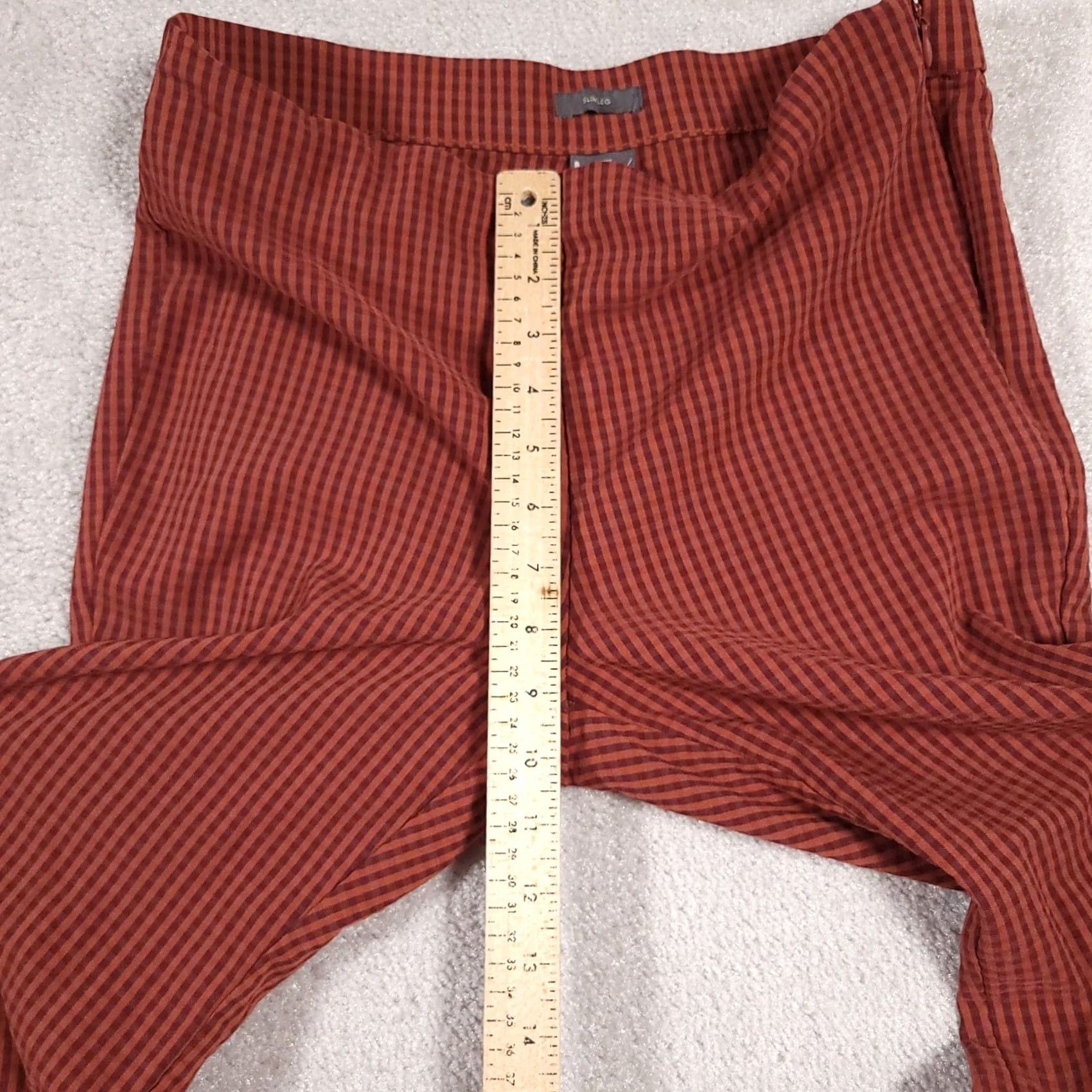 Worthington Worthington Pant Slacks Trouser Capri Women's 10 Orange Checked Slim Leg Cropped Size 32" / US 10 / IT 46 - 7 Thumbnail