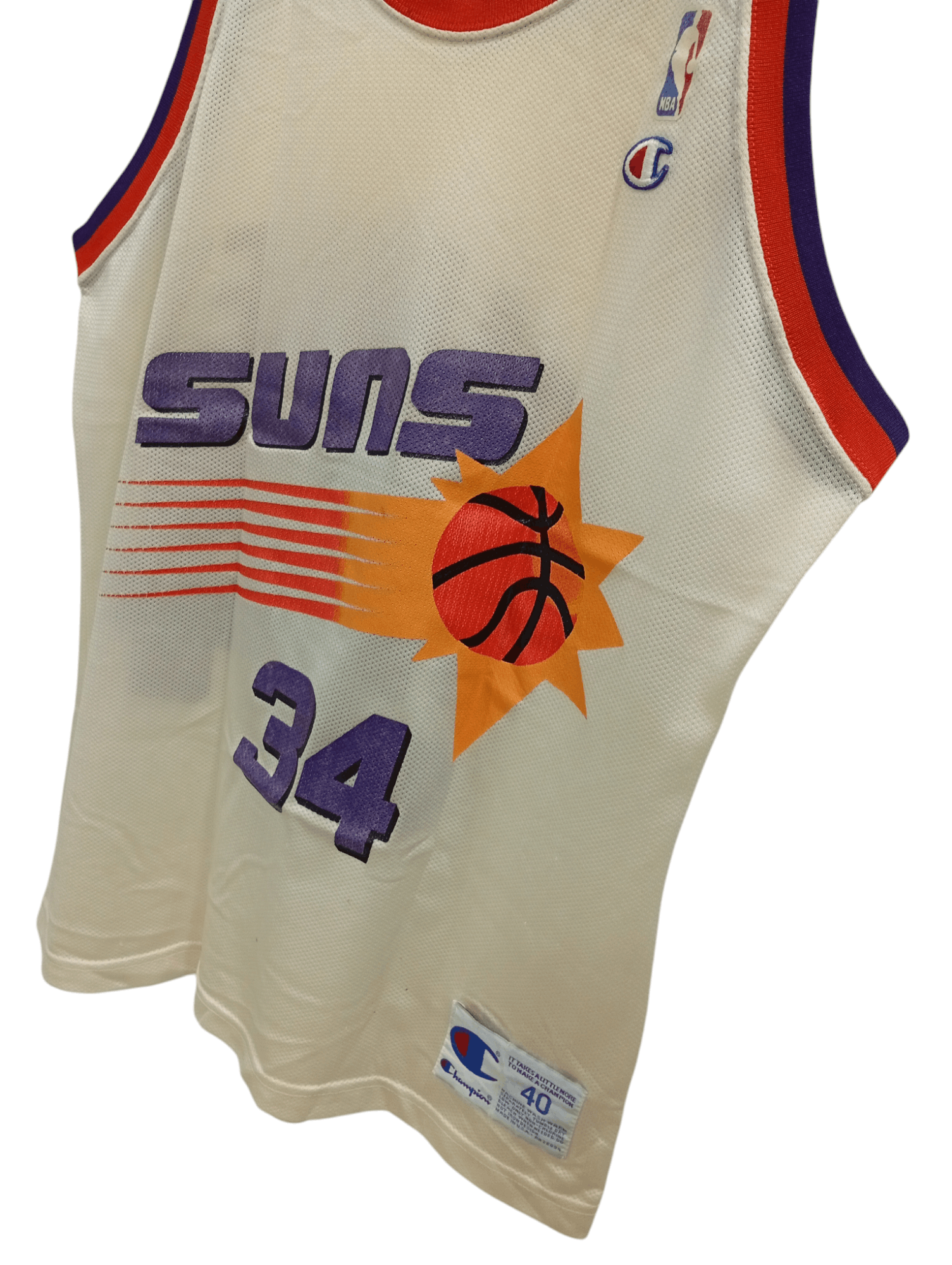 Champion × Vintage 🔥🔥Vintage Champion Phoenix Suns Charles Barkley 34 Jersey Size US M / EU 48-50 / 2 - 7 Thumbnail