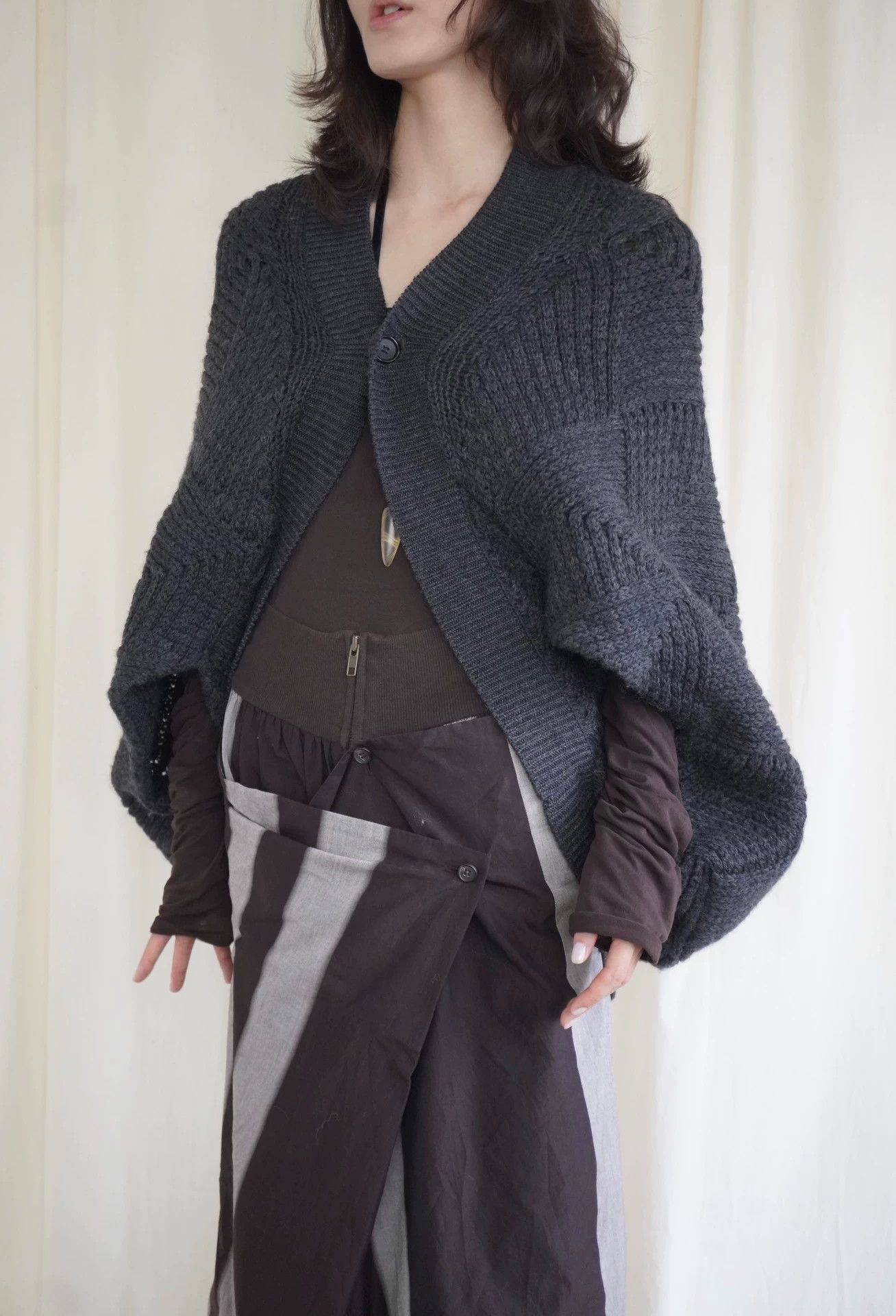 Junya Watanabe Junya Watanabe 2000s Batwing Cape Wool Cardigan Size ONE SIZE - 2 Thumbnail
