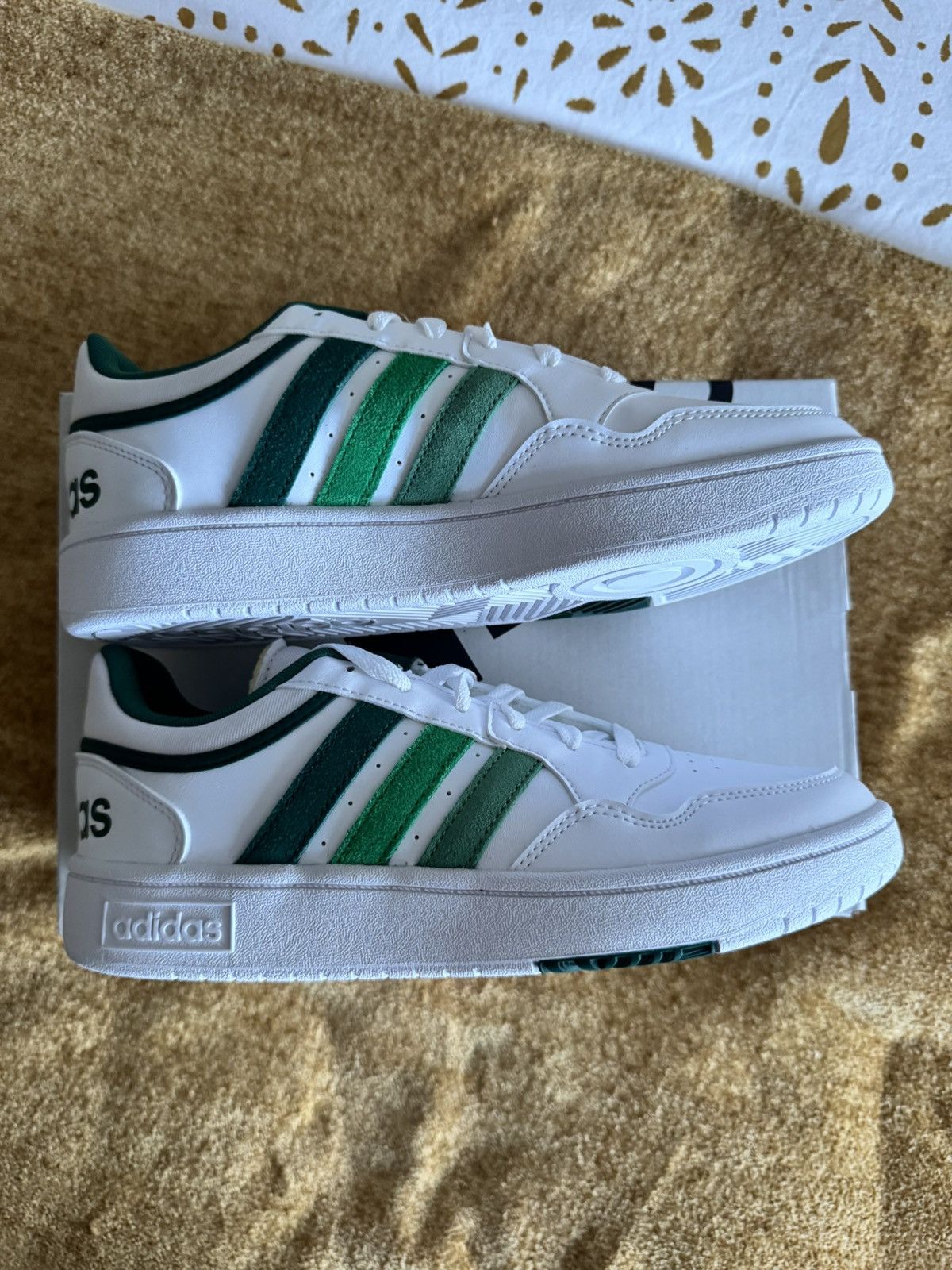 Adidas Adidas Hoops 3.0 Low Sneakers - White/Multi-Green Size US 7.5 / EU 40-41 - 8 Thumbnail