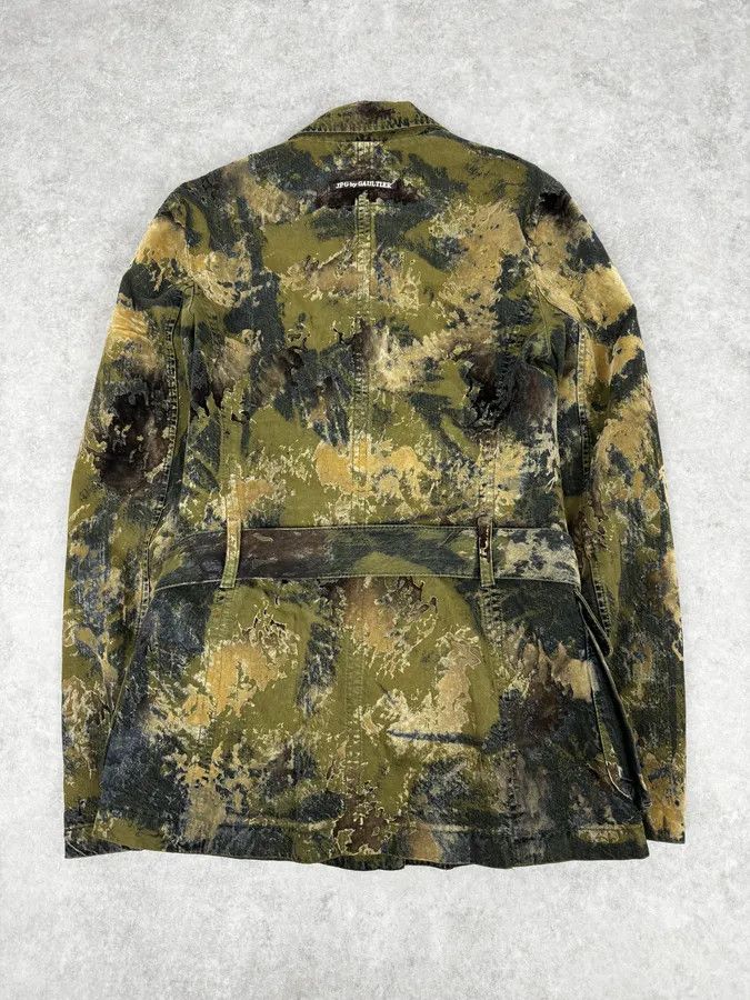 Jean Paul Gaultier 2000s Jean Paul Gaultier Earth Eroded Green Organic Velvet Jacket Size US S / EU 44-46 / 1 - 2 Thumbnail